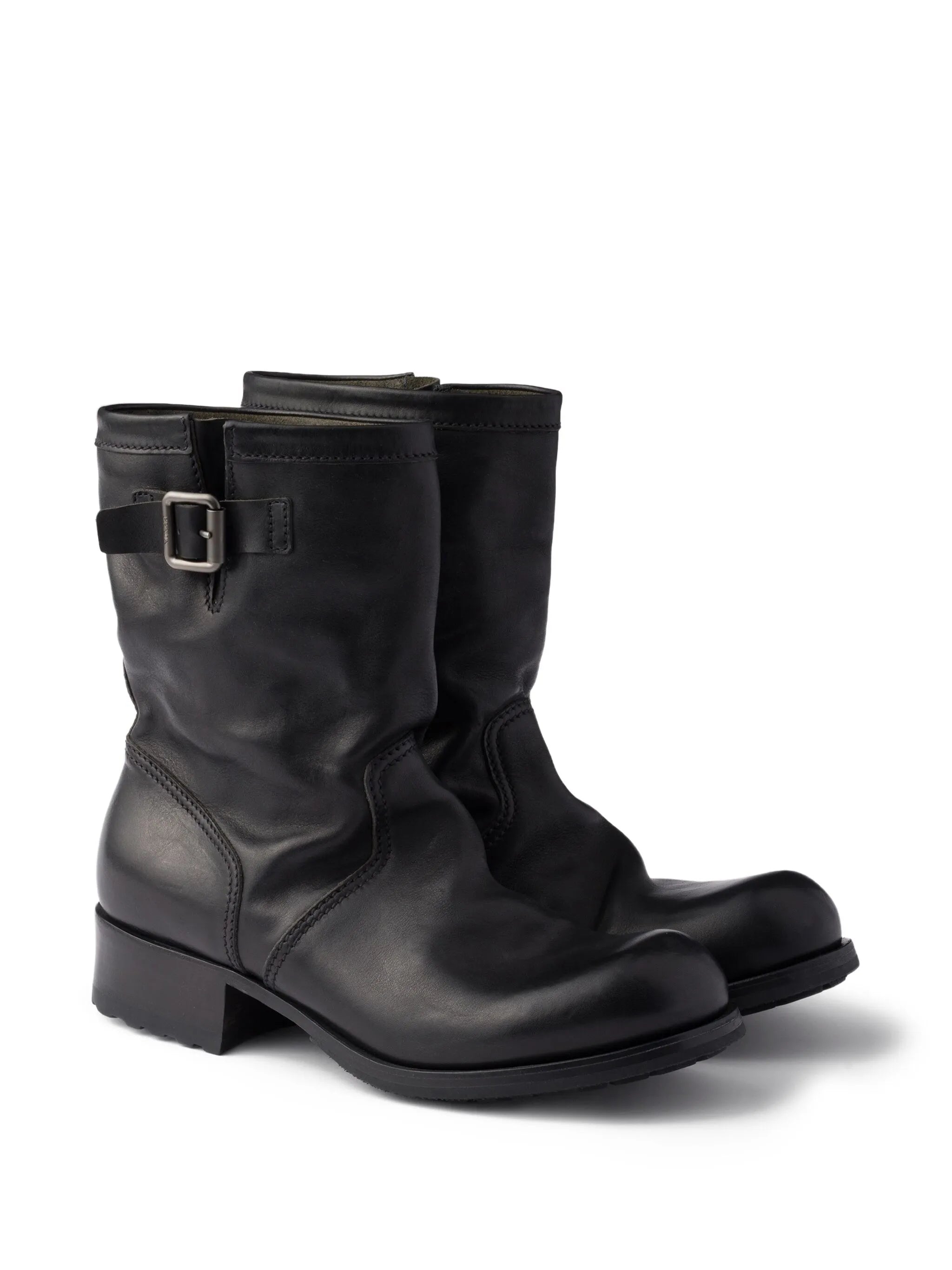 leather mid-calf boots