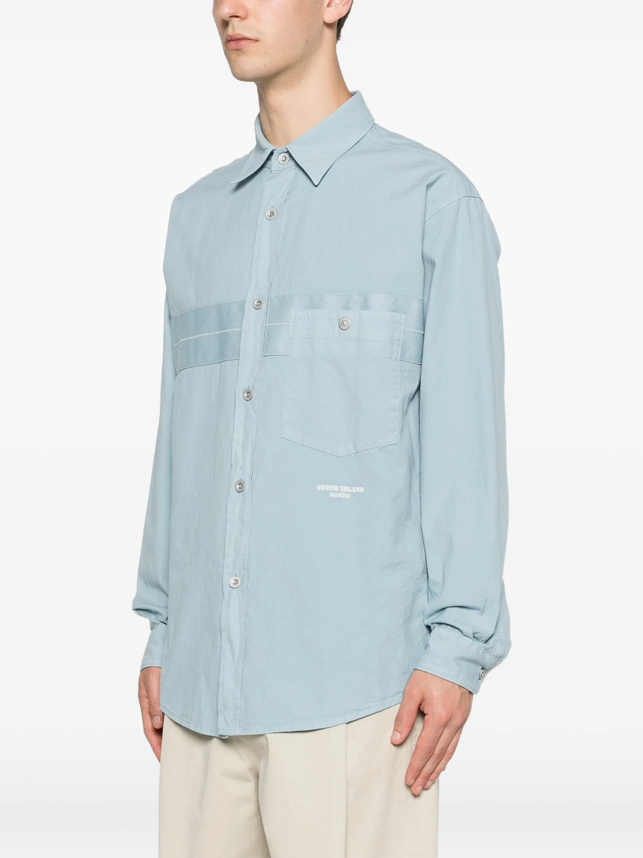 logo-embroidered shirt