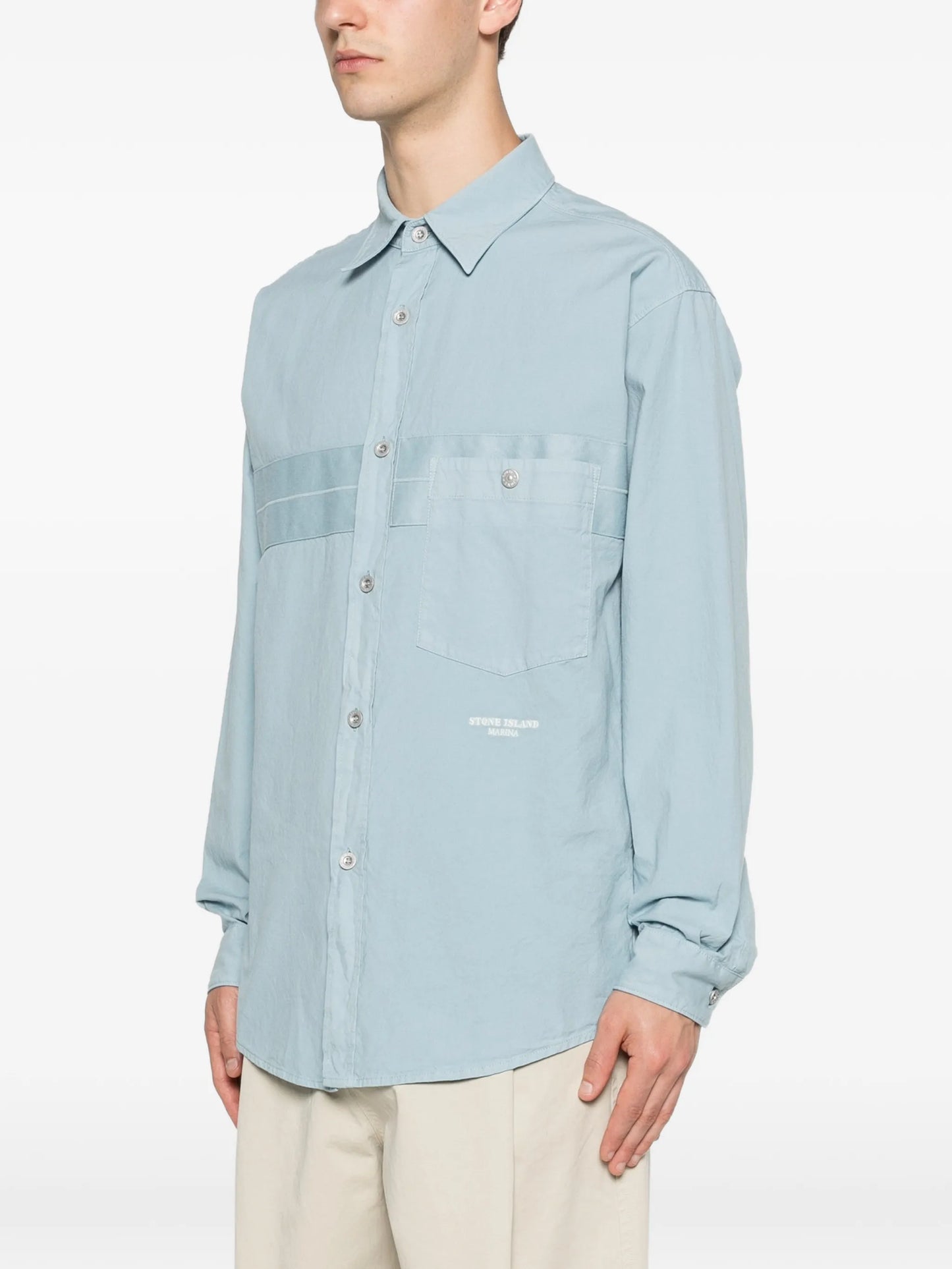 logo-embroidered shirt