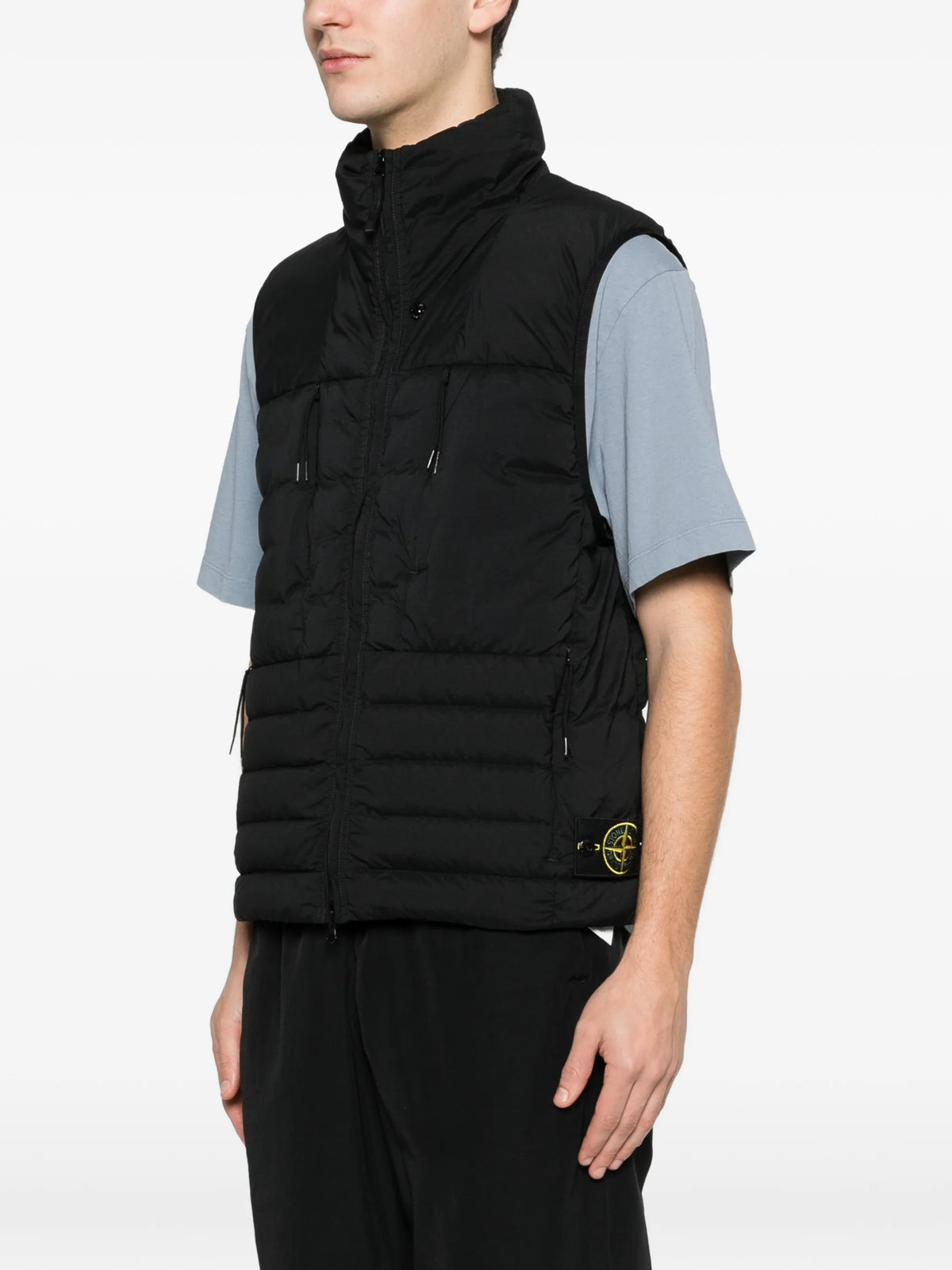 G100007 seamless tunnel nylon down-TC down vest with anti-drop