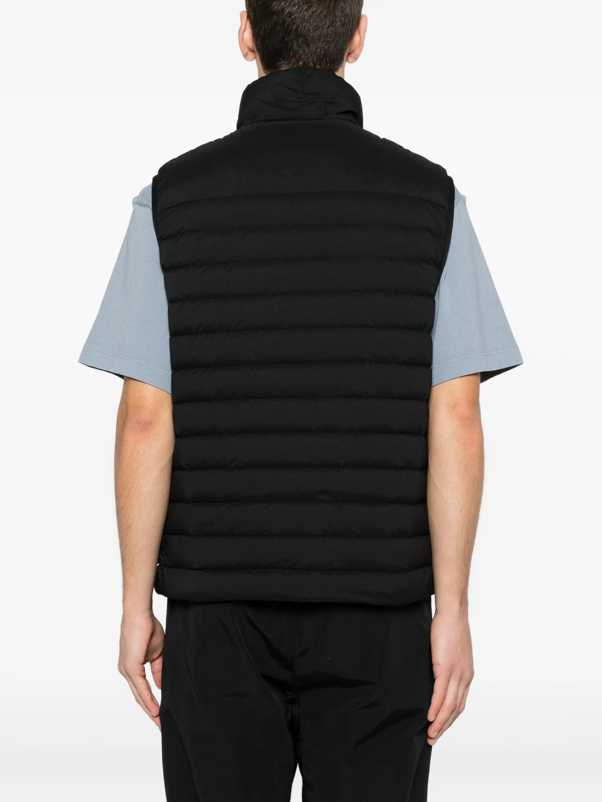 G100007 seamless tunnel nylon down-TC down vest with anti-drop