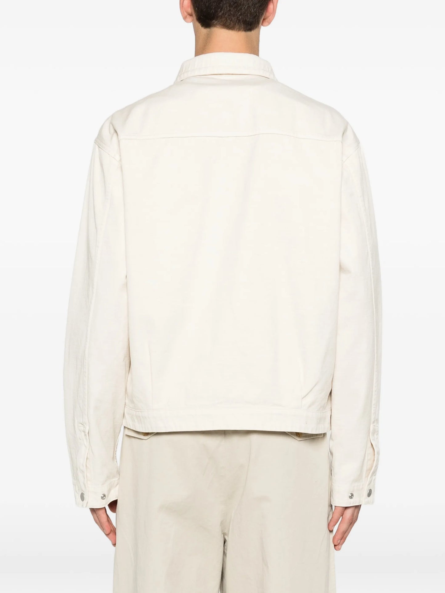 logo-embroidered shirt jacket