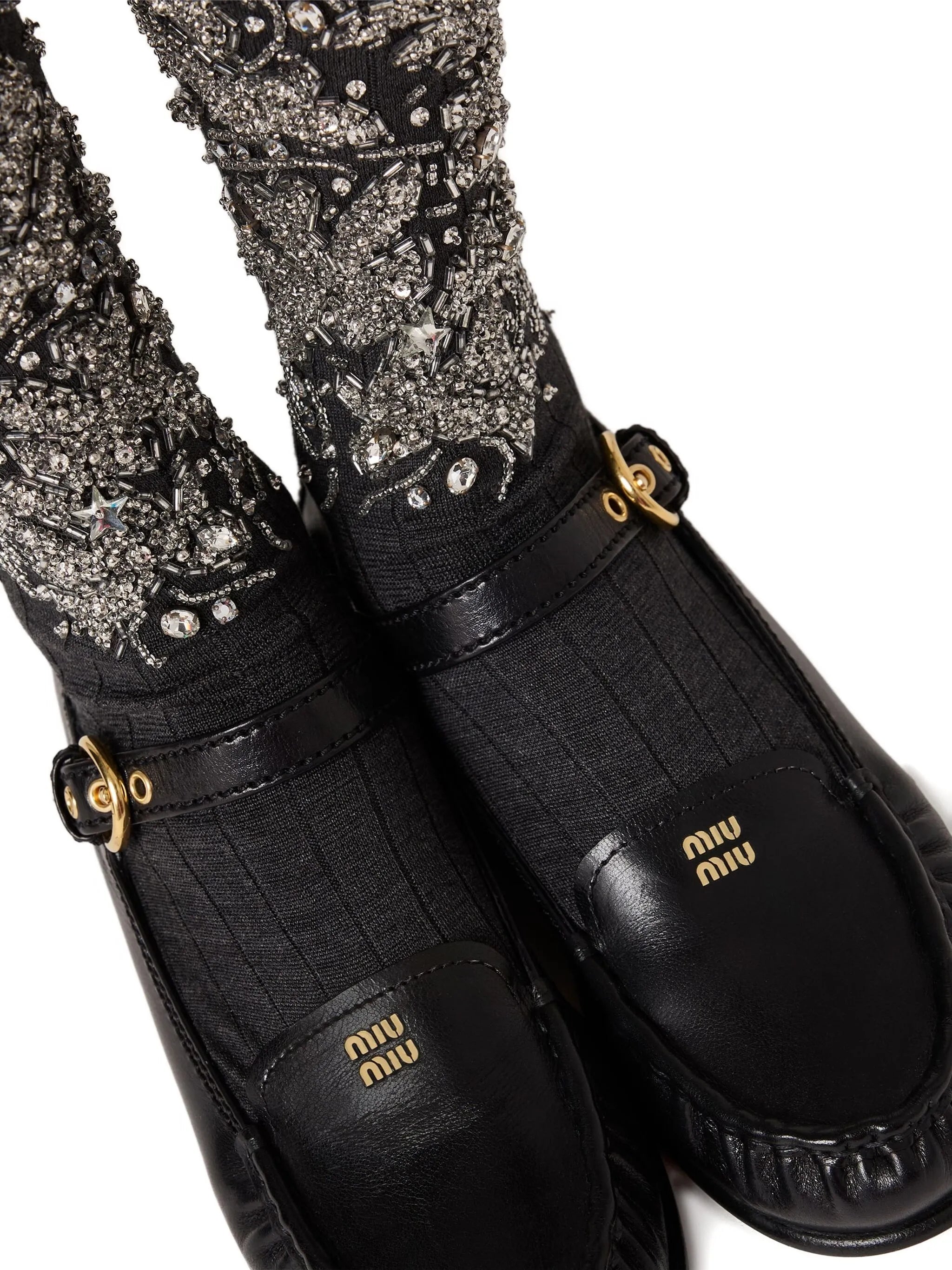 leather loafers with strap