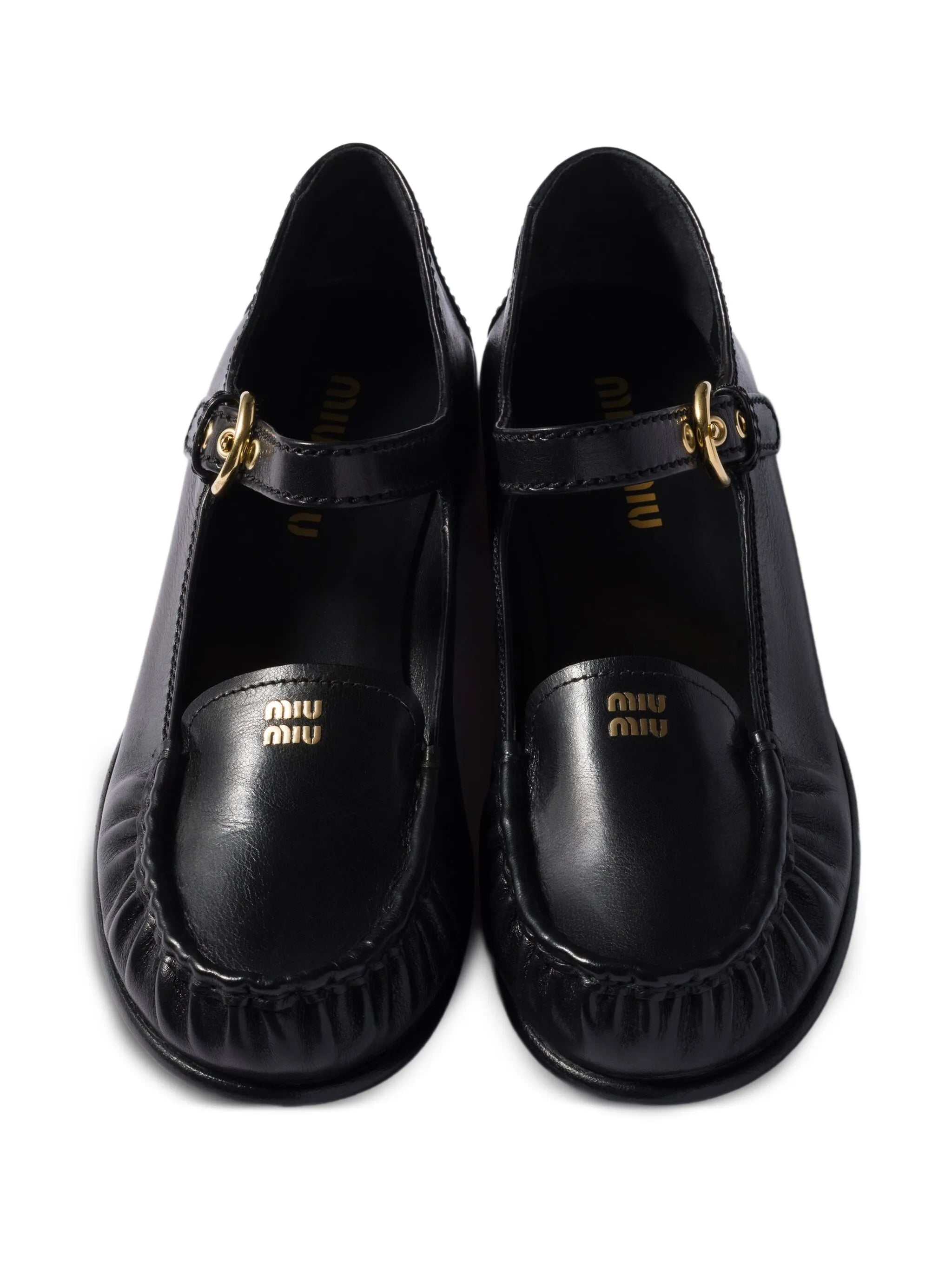 leather loafers with strap