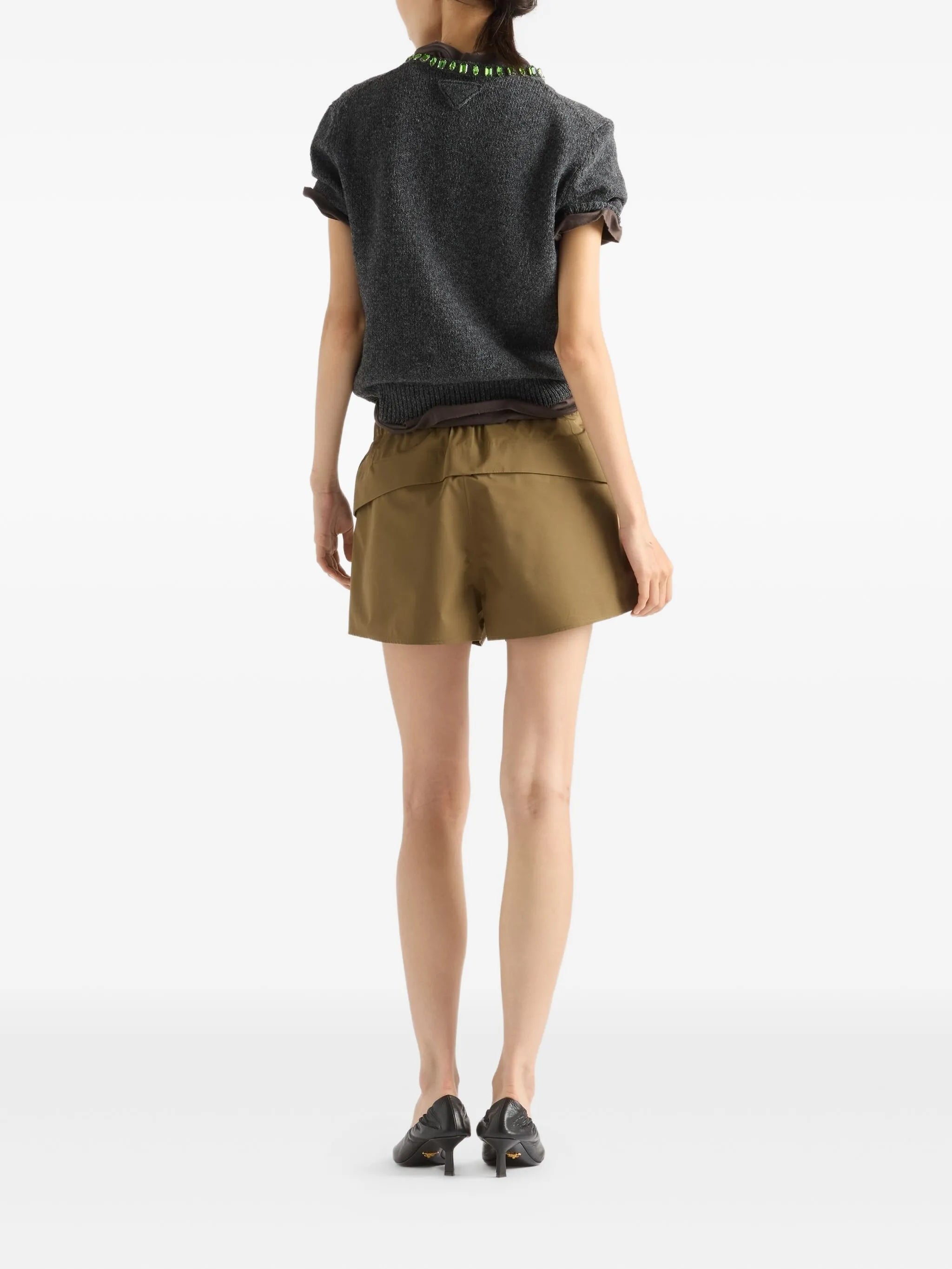 crystal-embellished short-sleeve sweater