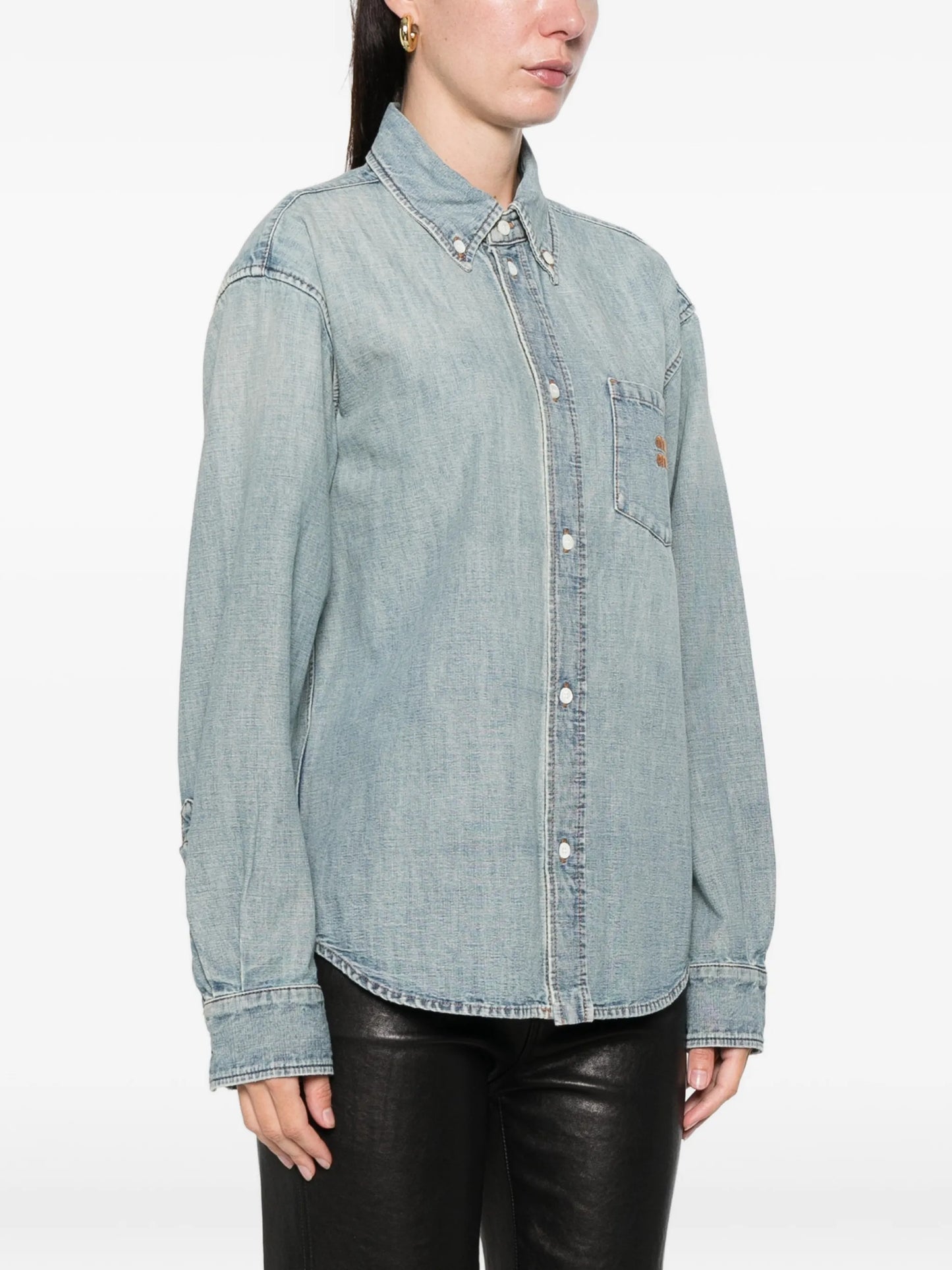 buttoned chambray shirt