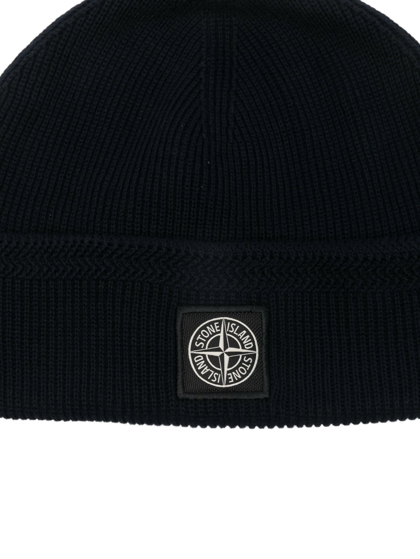 logo-patch cotton beanie hat