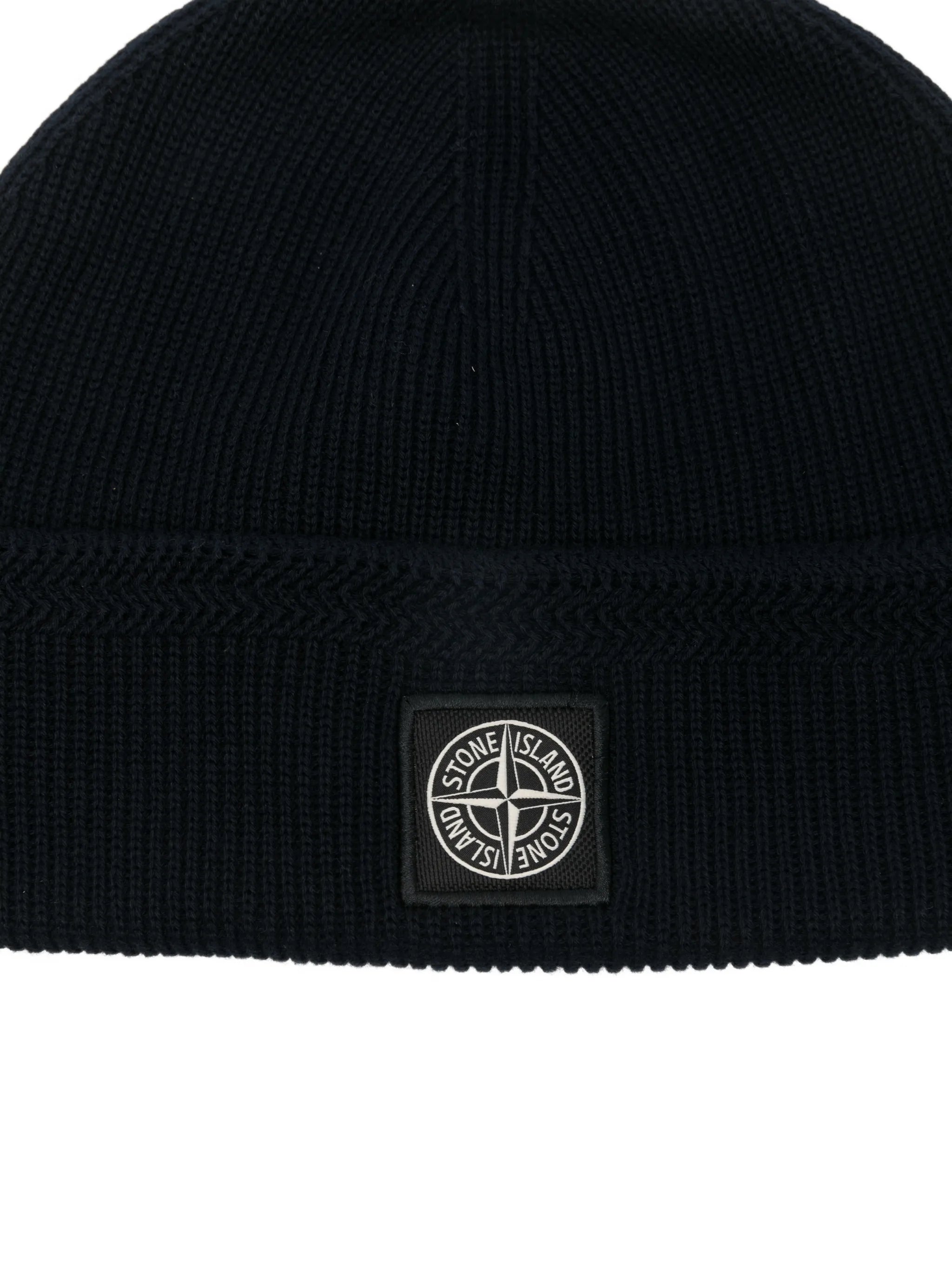 logo-patch cotton beanie hat