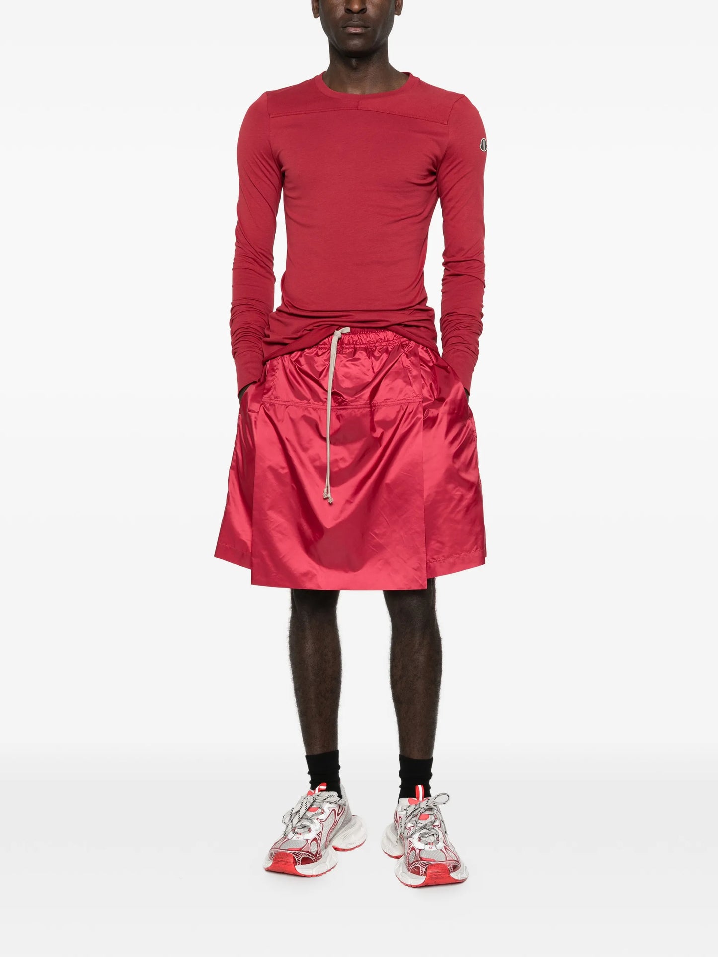 drawstring kilt shorts