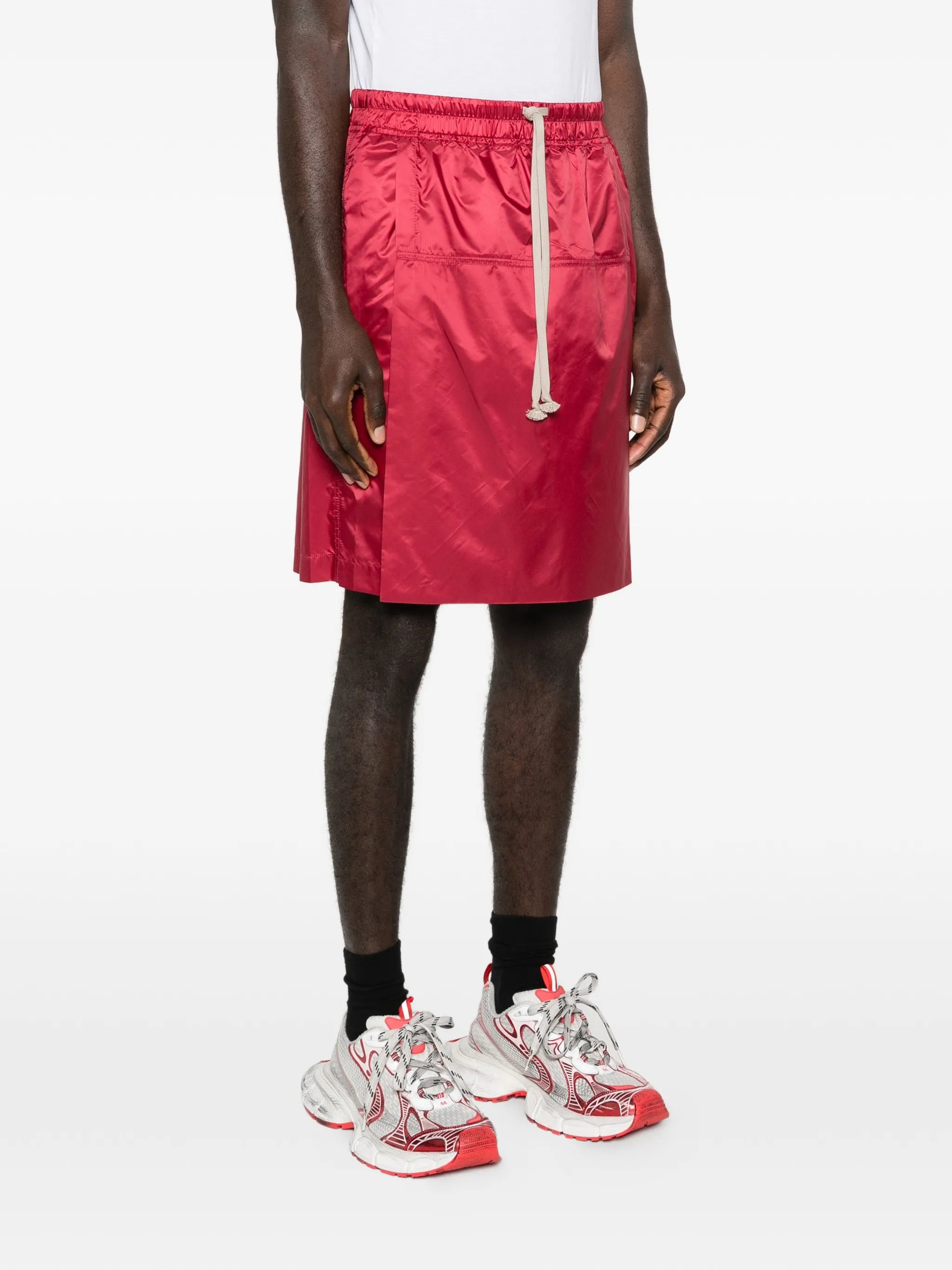 drawstring kilt shorts