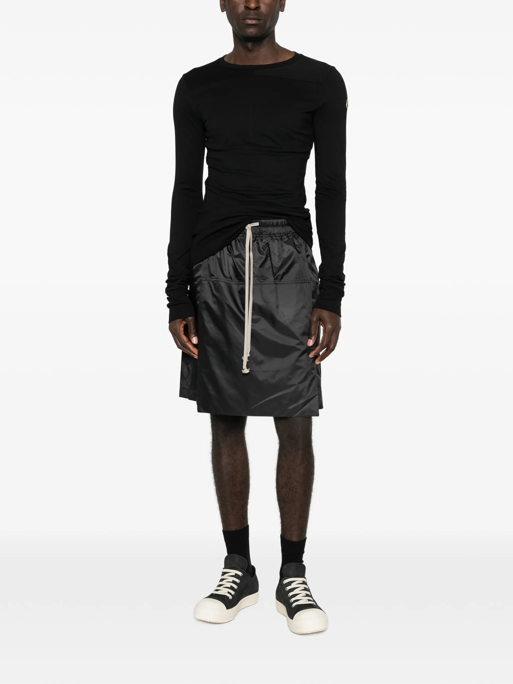 drawstring kilt shorts