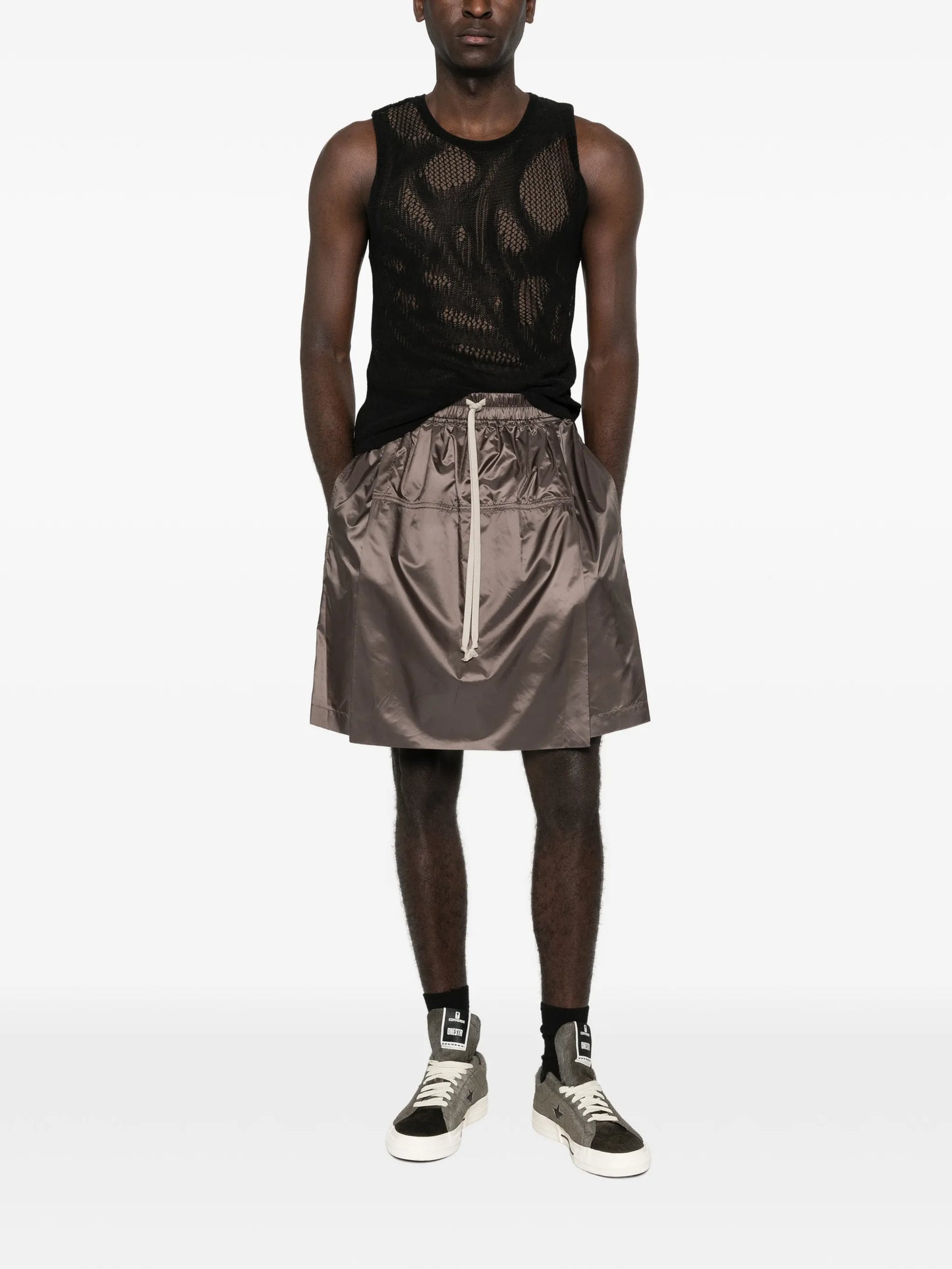 drawstring-waist skorts