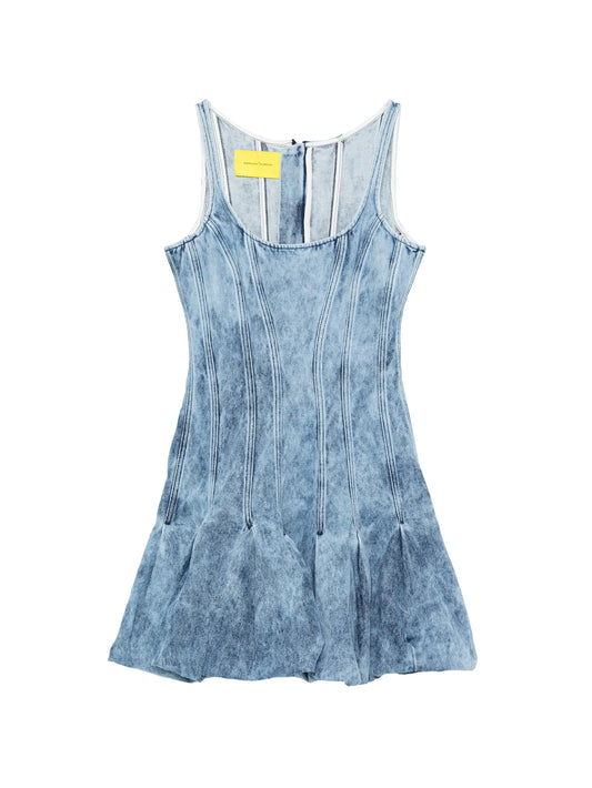 acid wash pleated dress