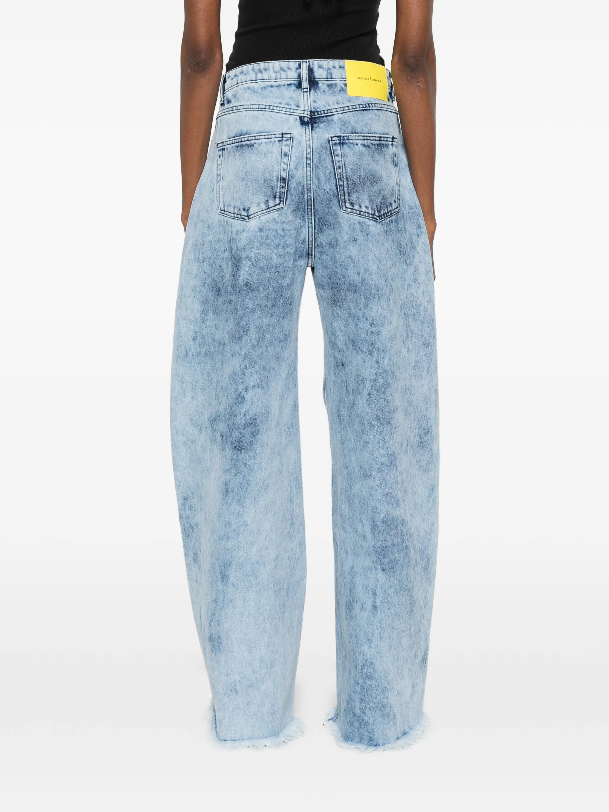 frayed acid wash jeans