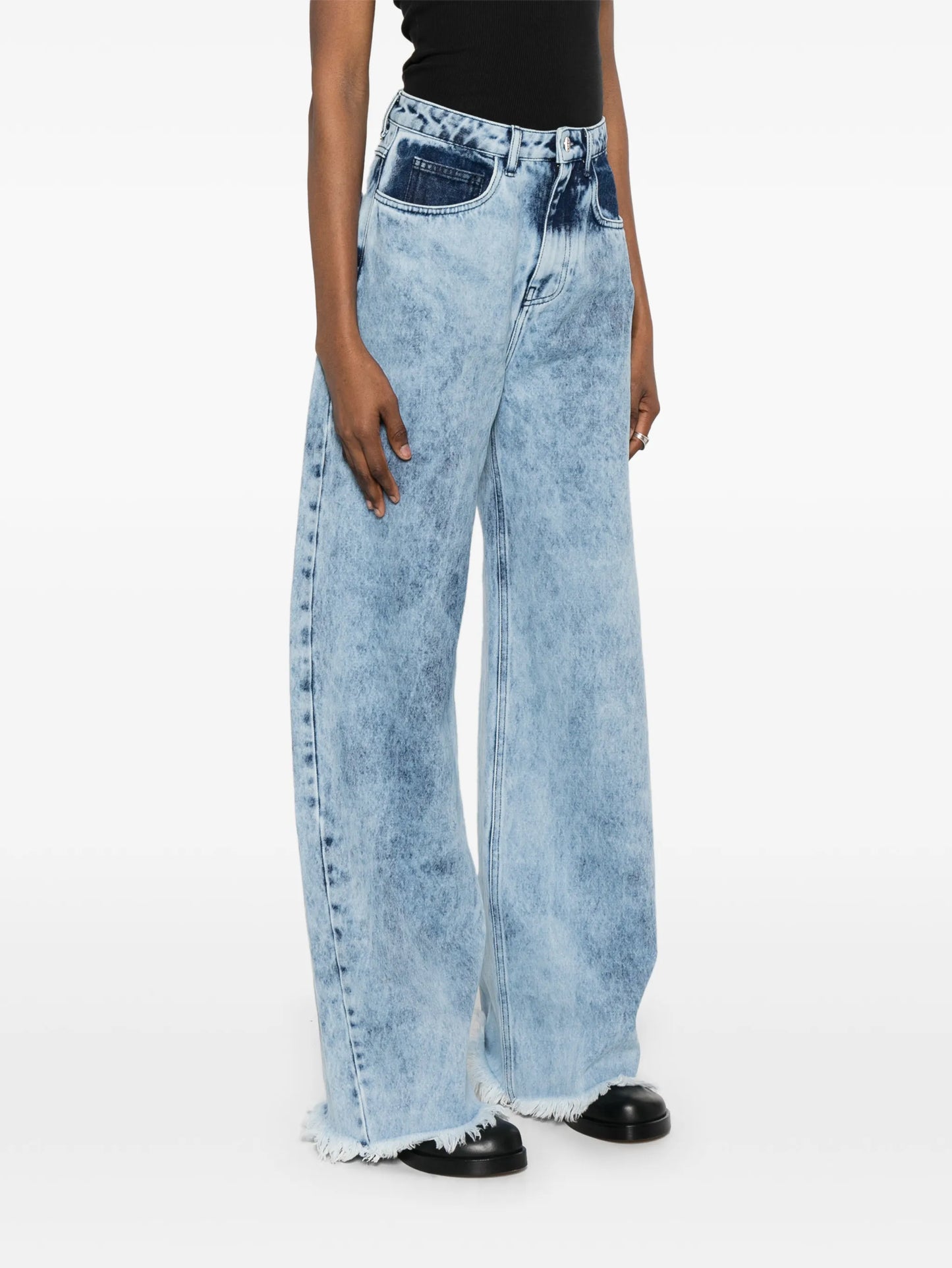 frayed acid wash jeans