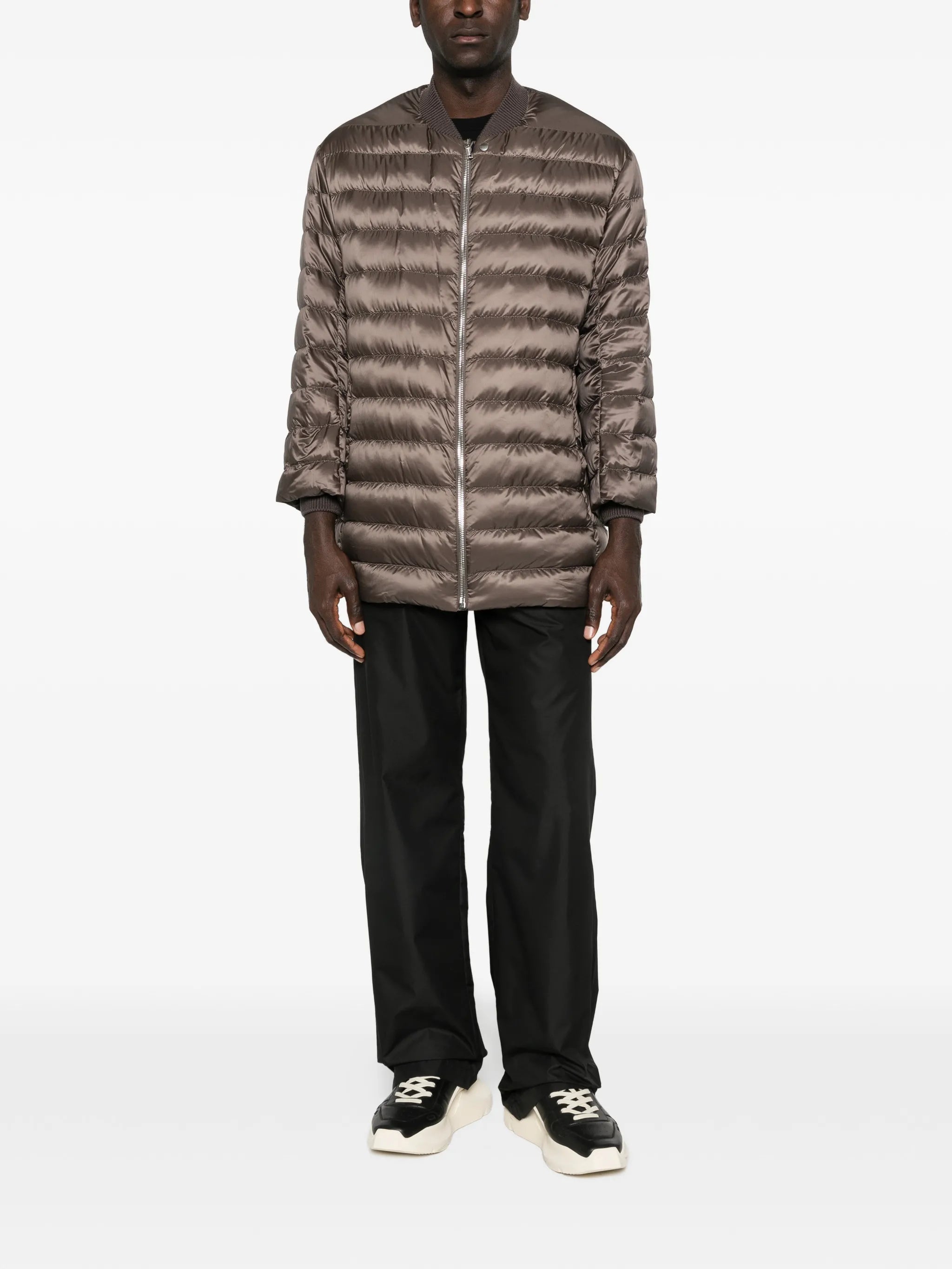 zip-fastening padded jacket