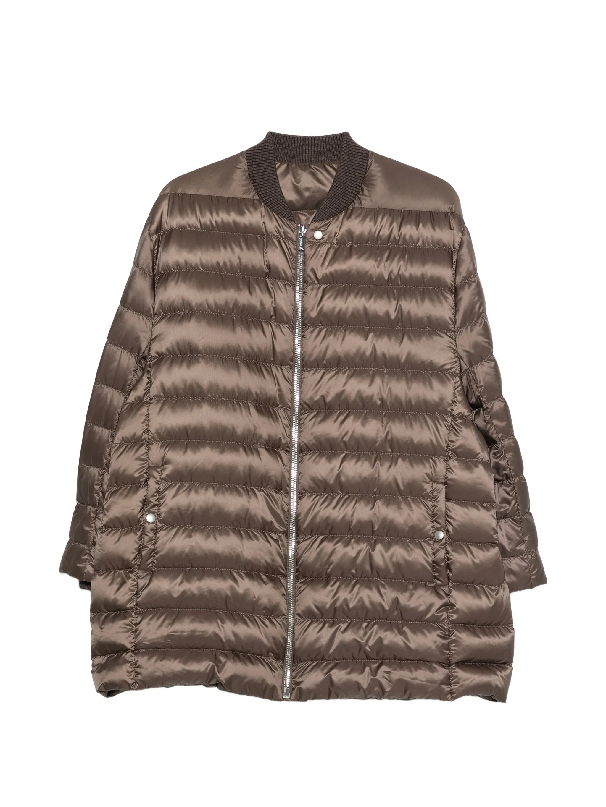 zip-fastening padded jacket