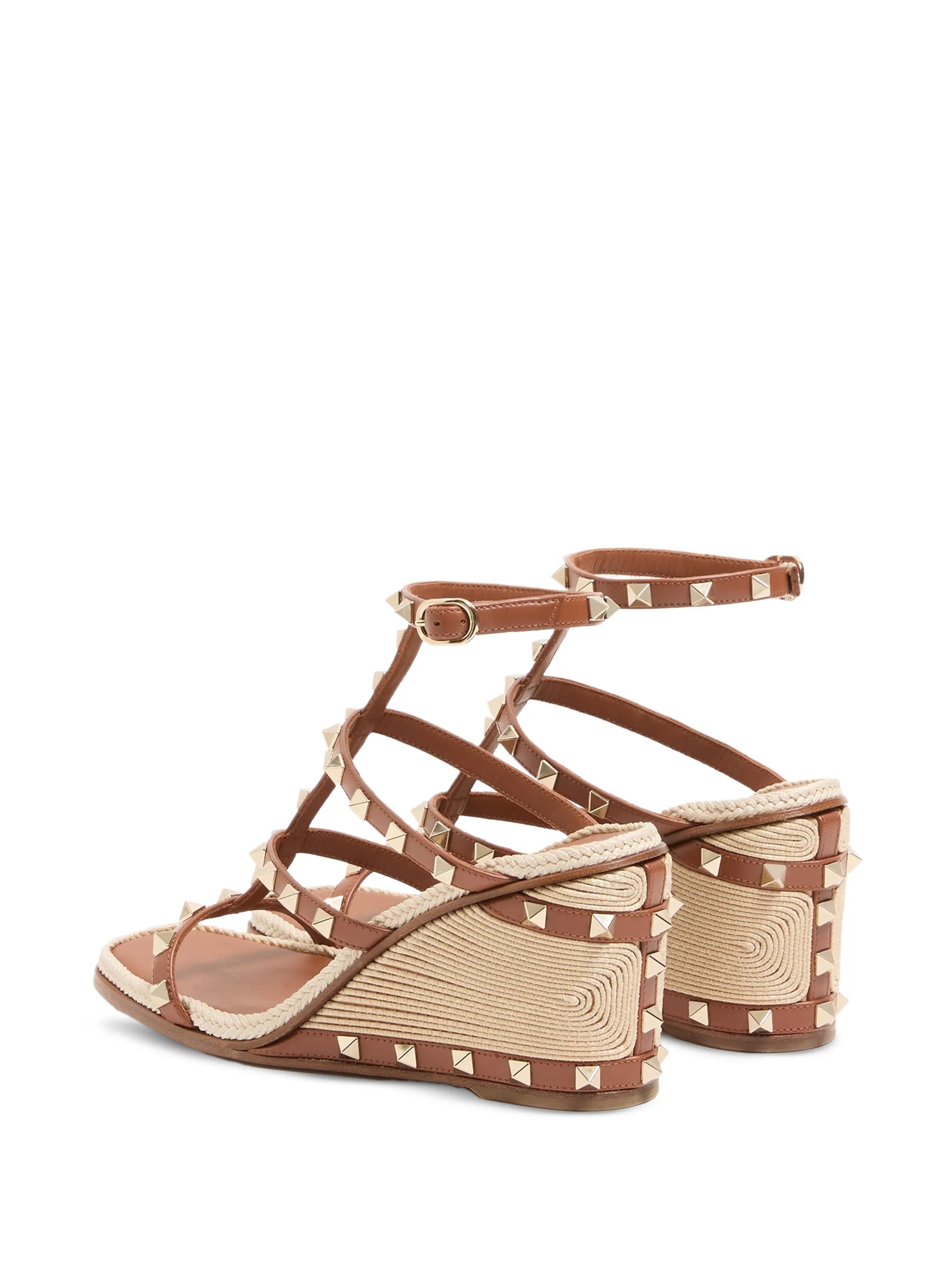 Rockstud Wedge Sandals with cornely embroidery
