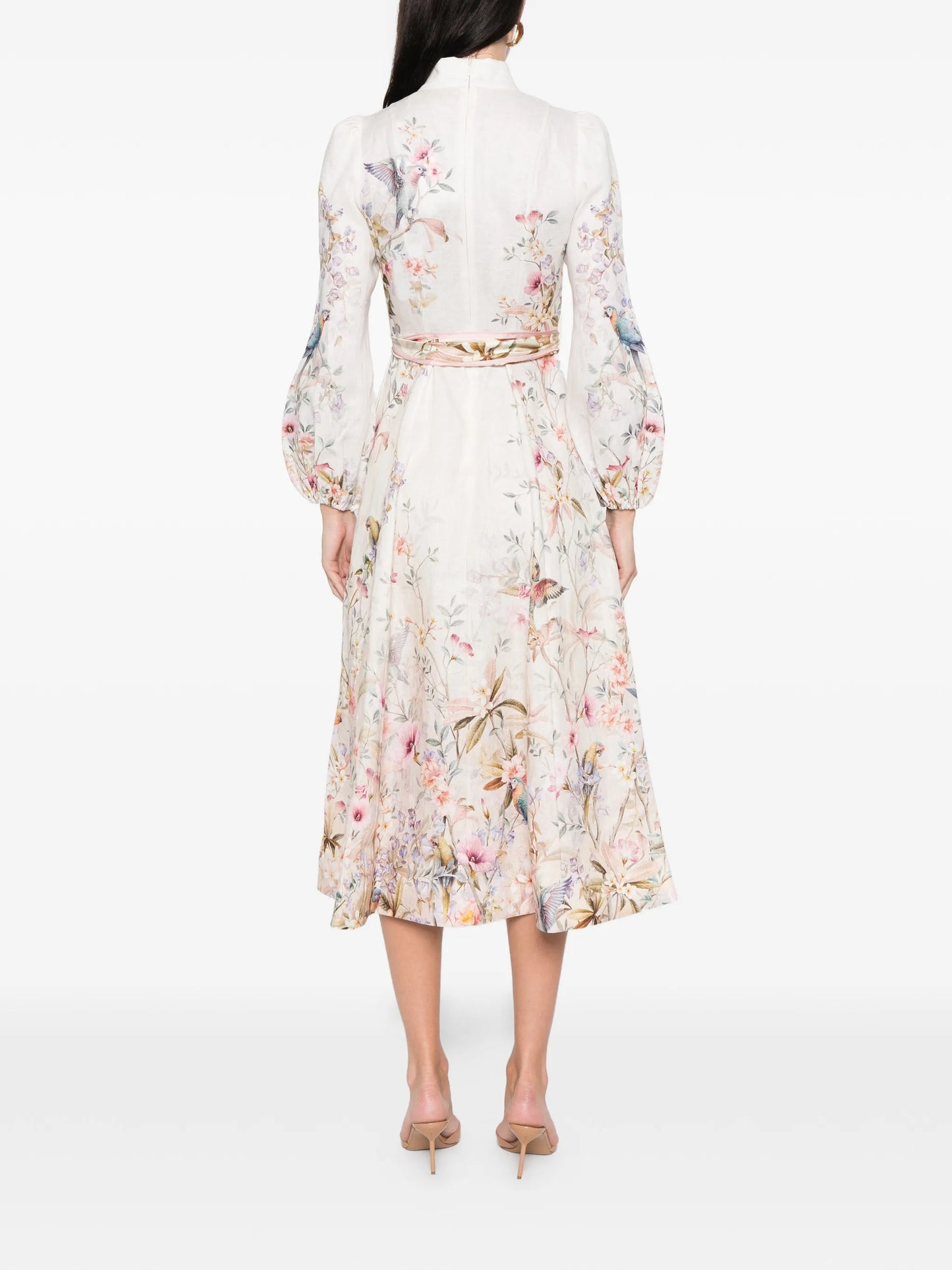 Rebellion button floral-print midi dress