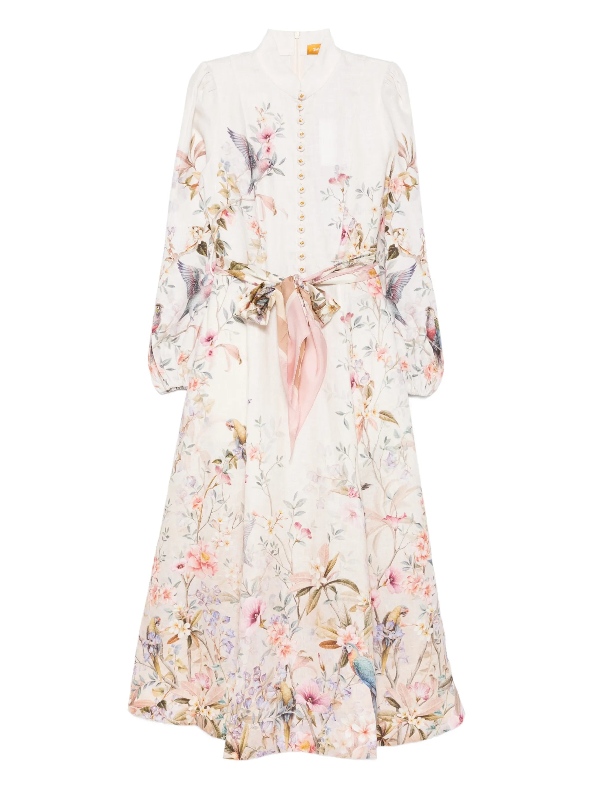 Rebellion button floral-print midi dress