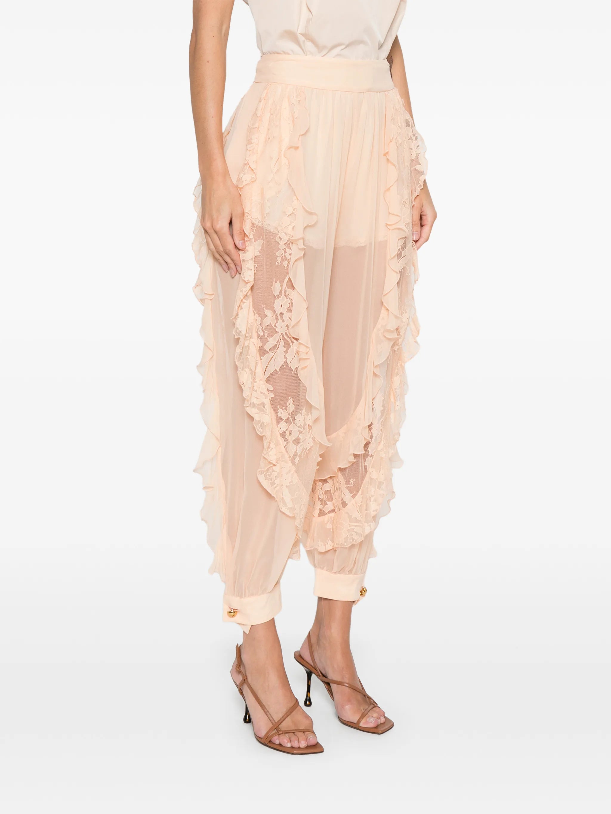 ruffled lace trousers