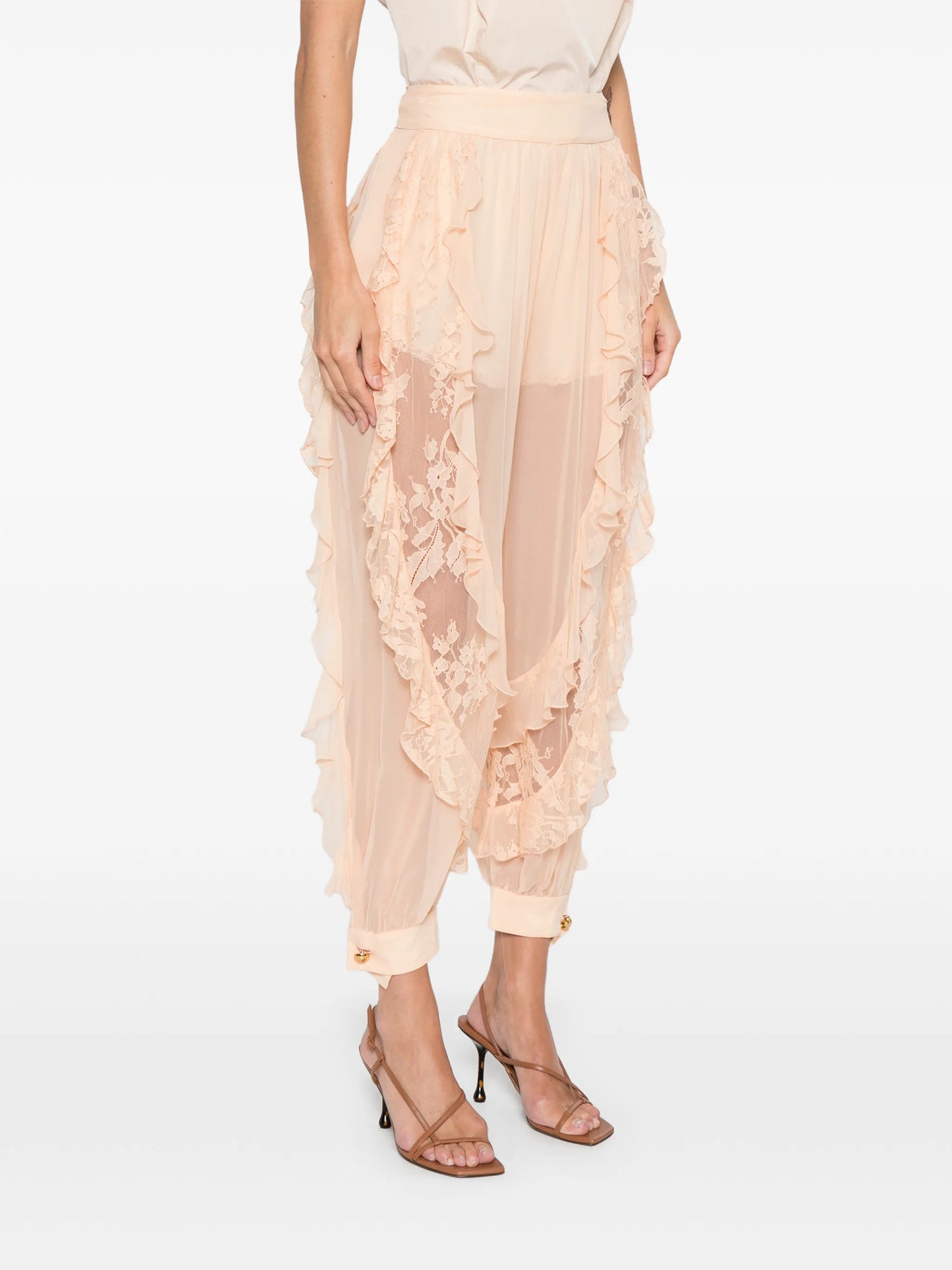 Rebellion ruffled lace trousers