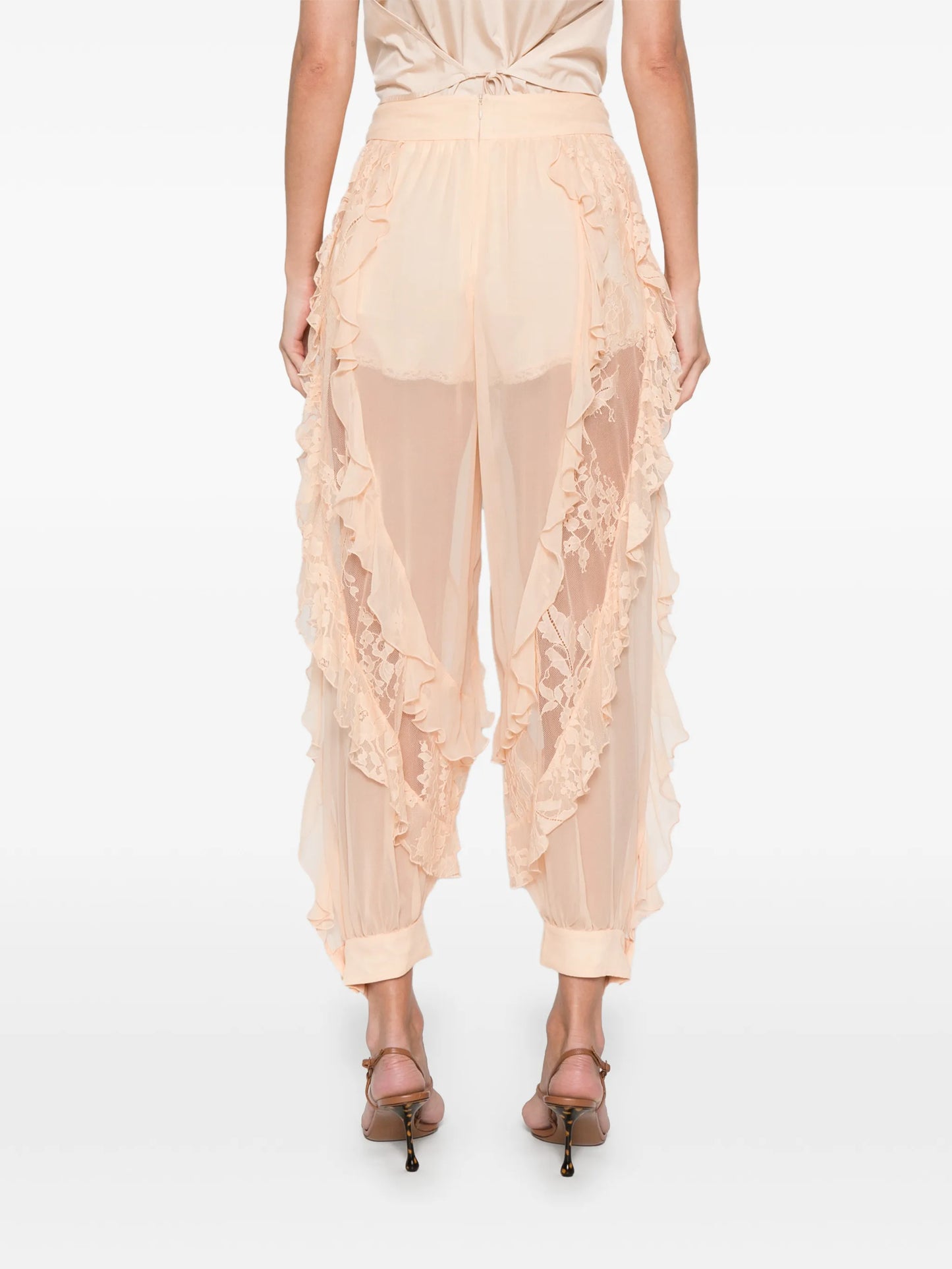 ruffled lace trousers