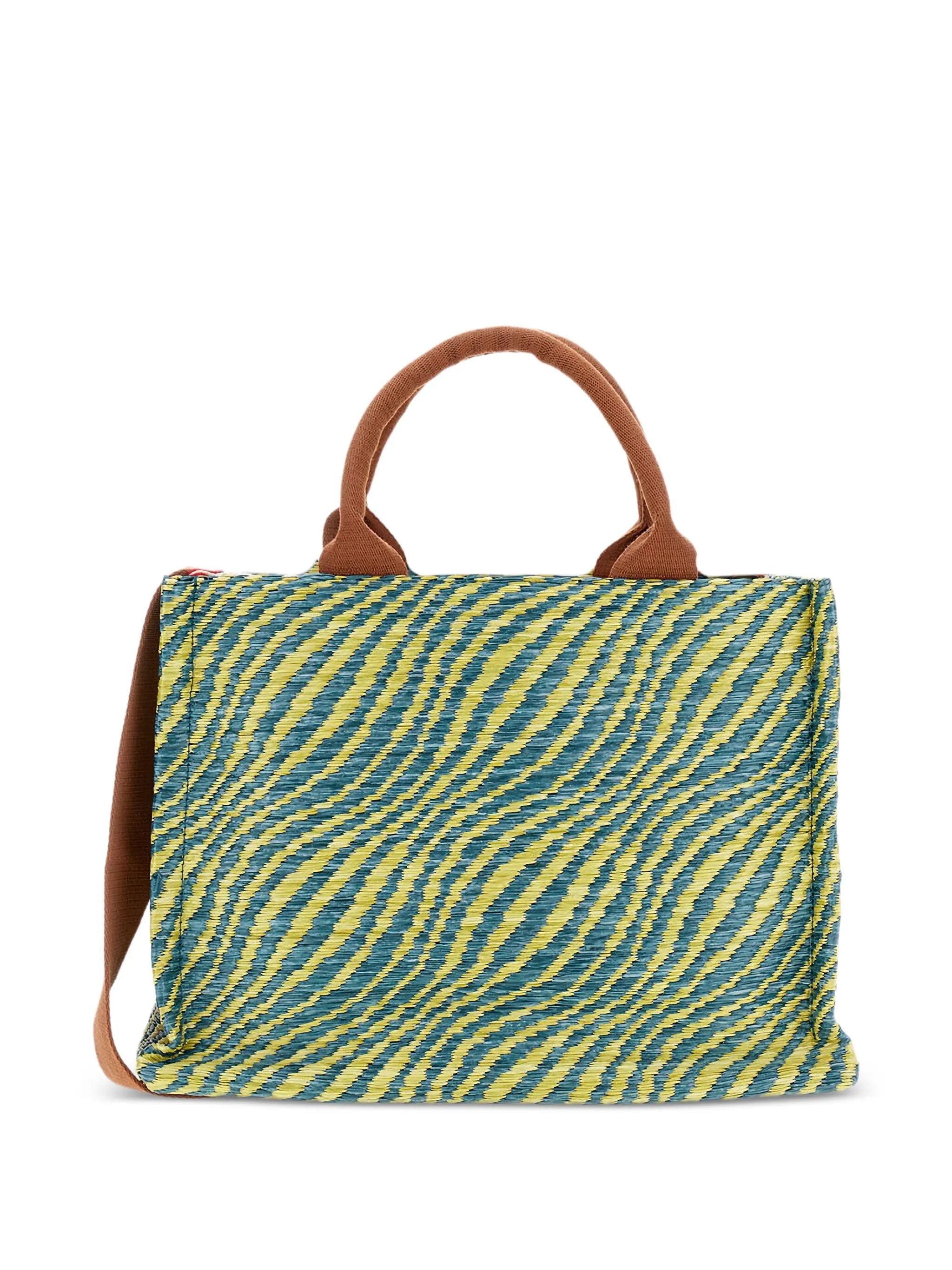 small wave-patterned tote bag
