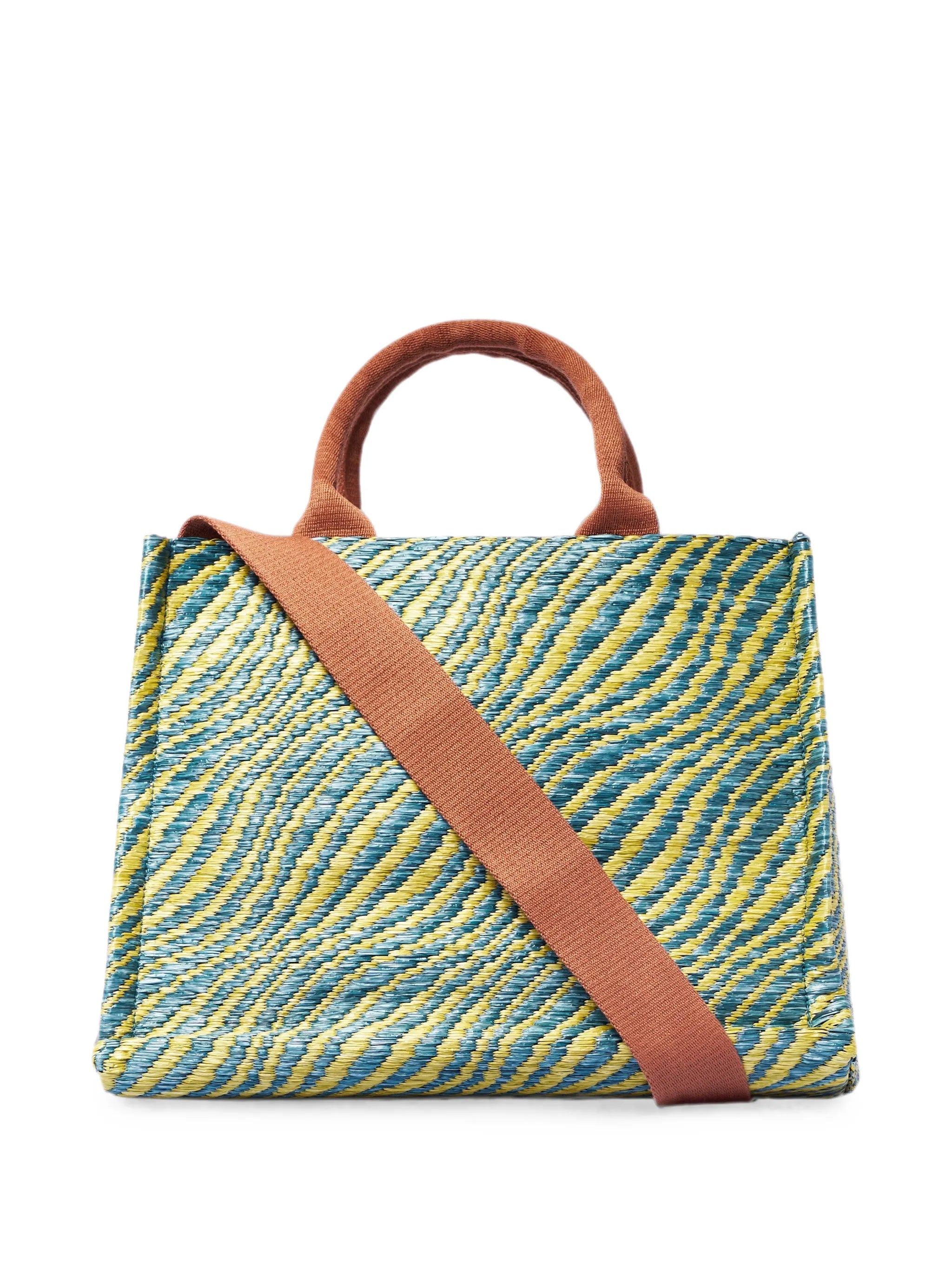 small wave-patterned tote bag