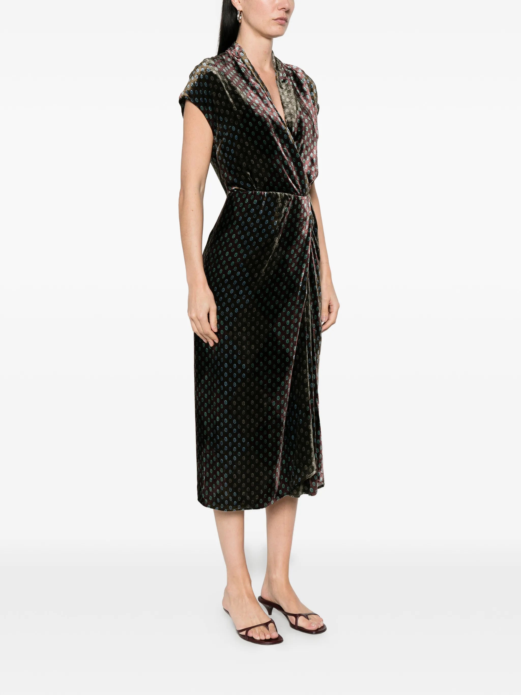 patterned wrap dress