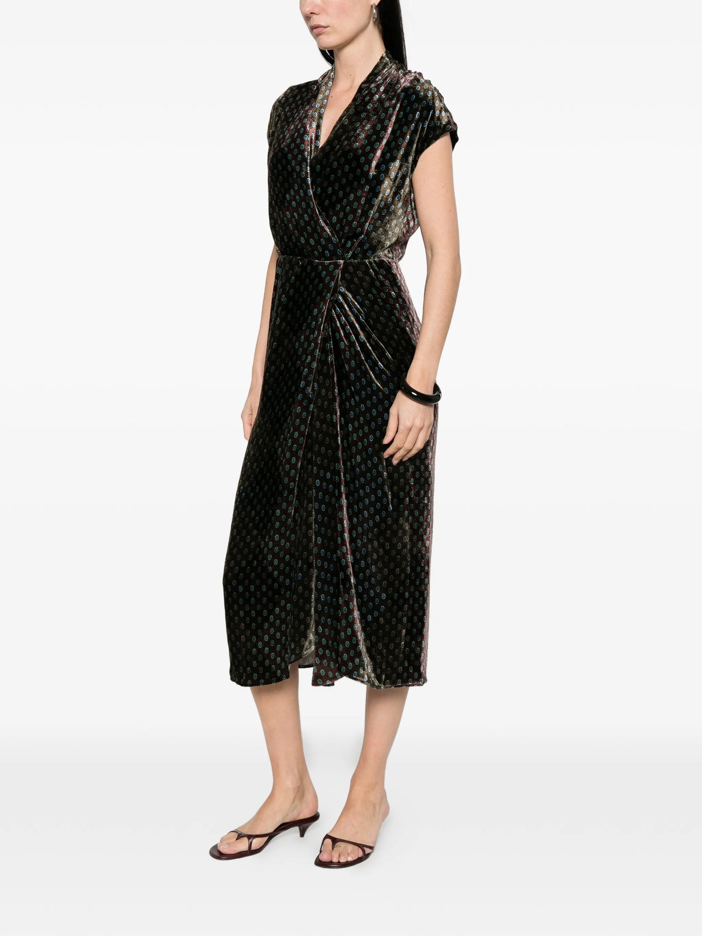 patterned wrap dress