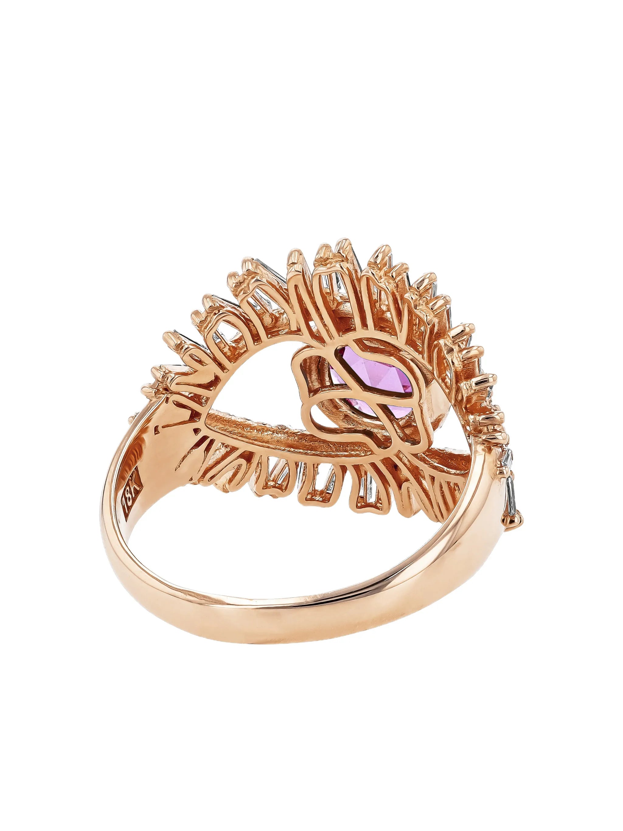 18K rose gold sapphire eye ring