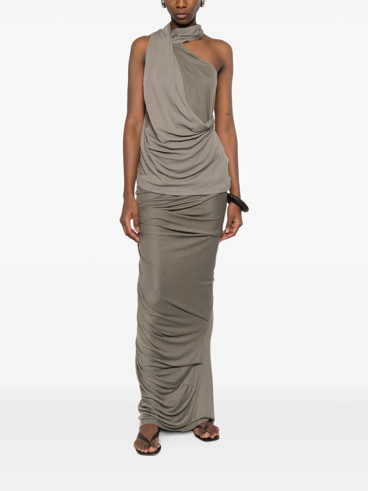 sleeveless draped-design top