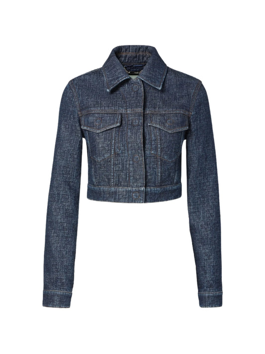 logo-motif cropped jacket
