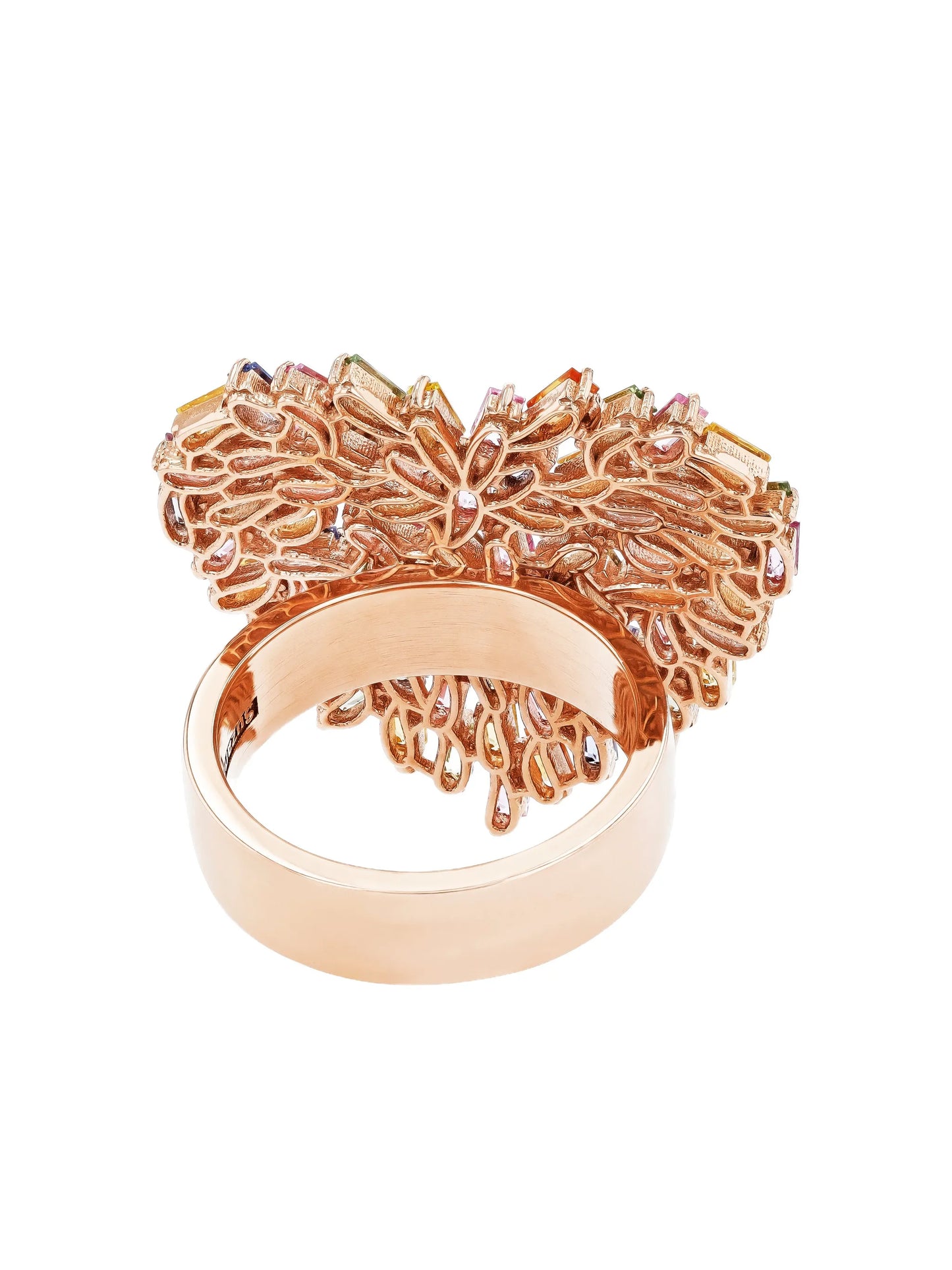 18K rose gold sapphire heart ring