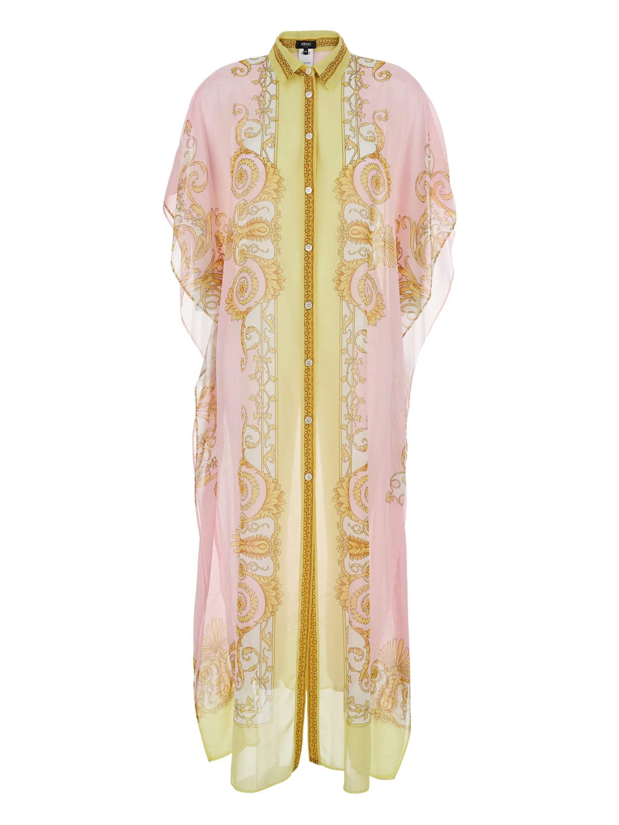 buttoned Baroque-print dress