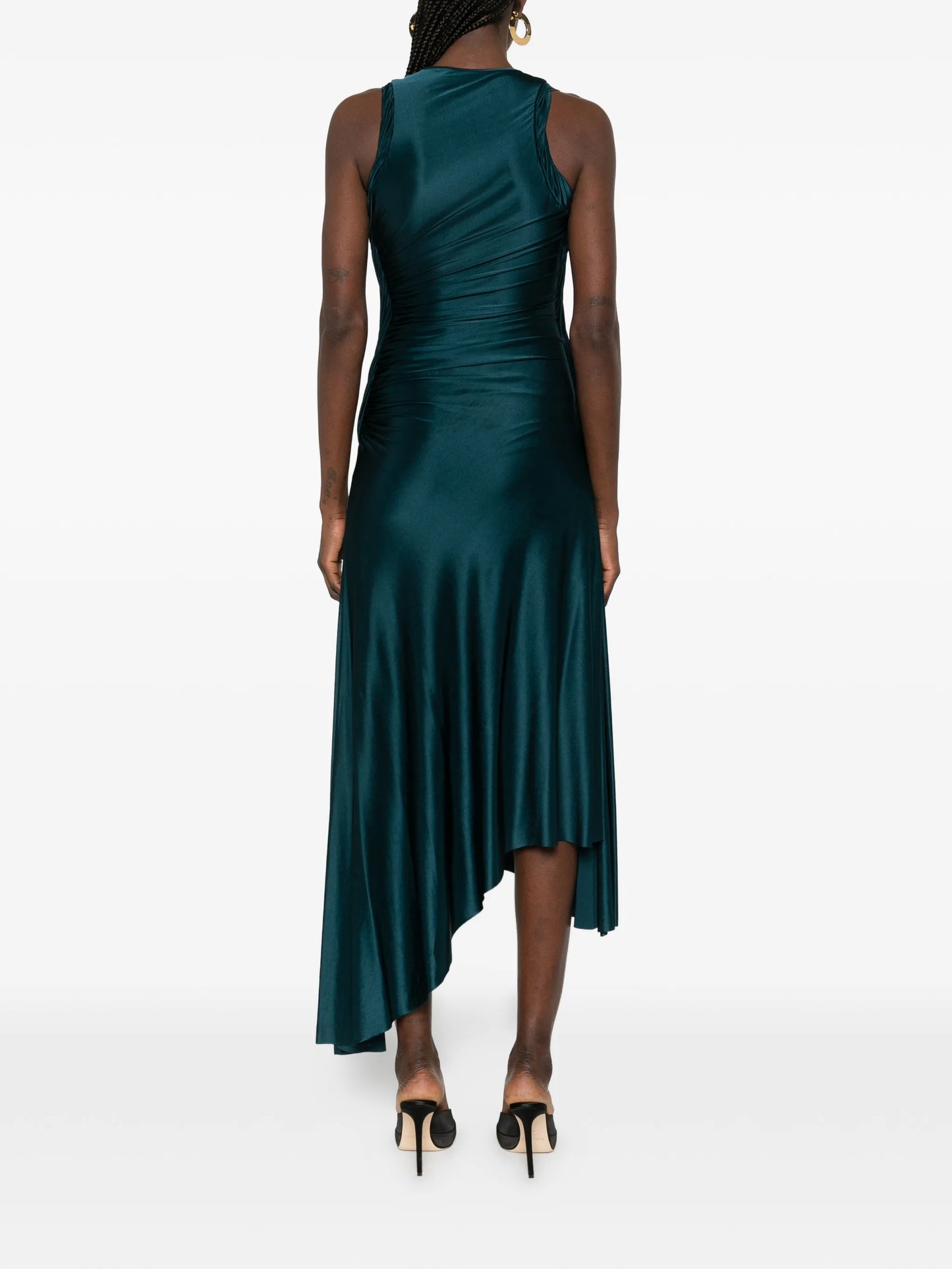 asymmetric-hem midi dress