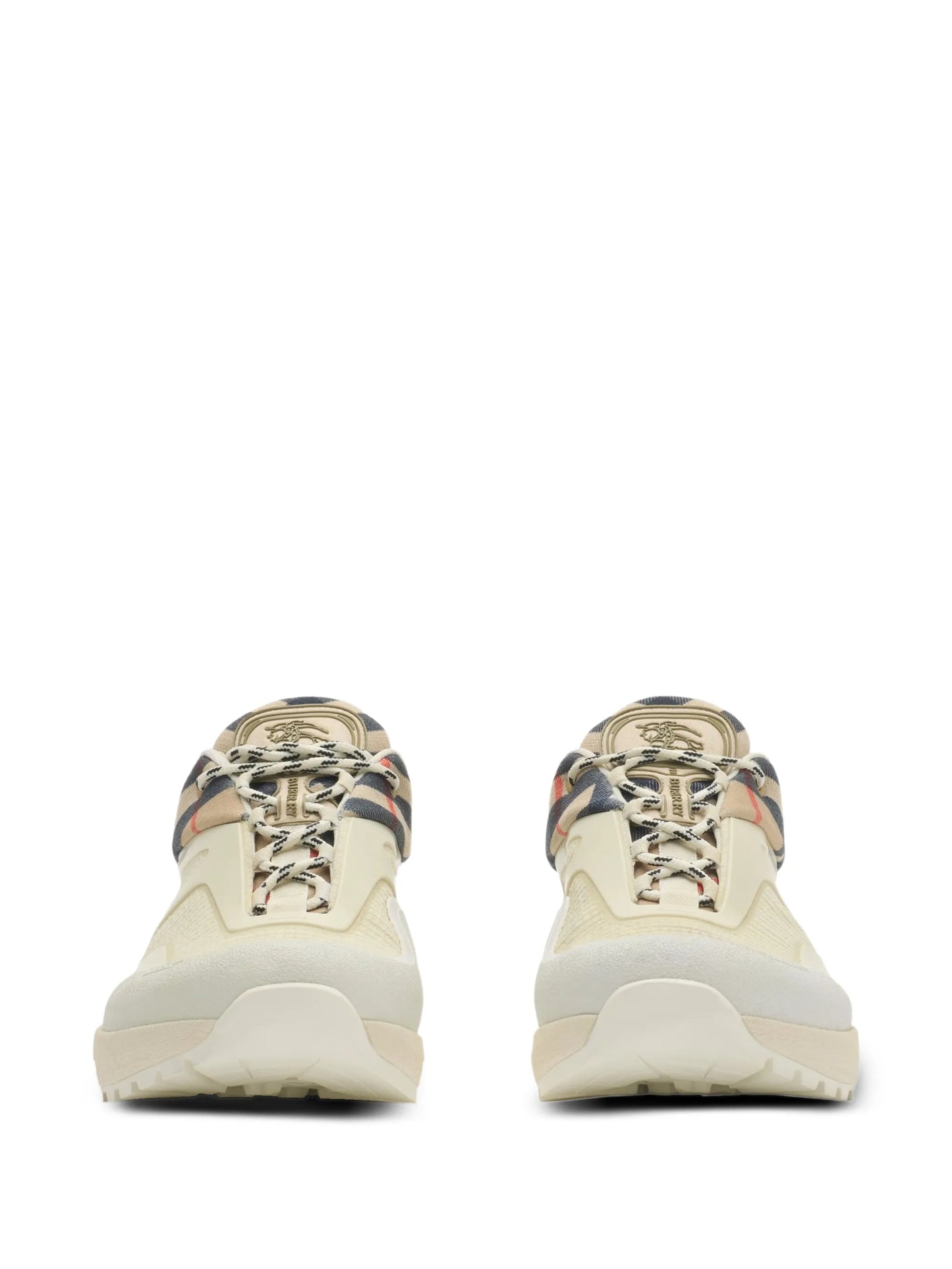 Check mesh sneakers