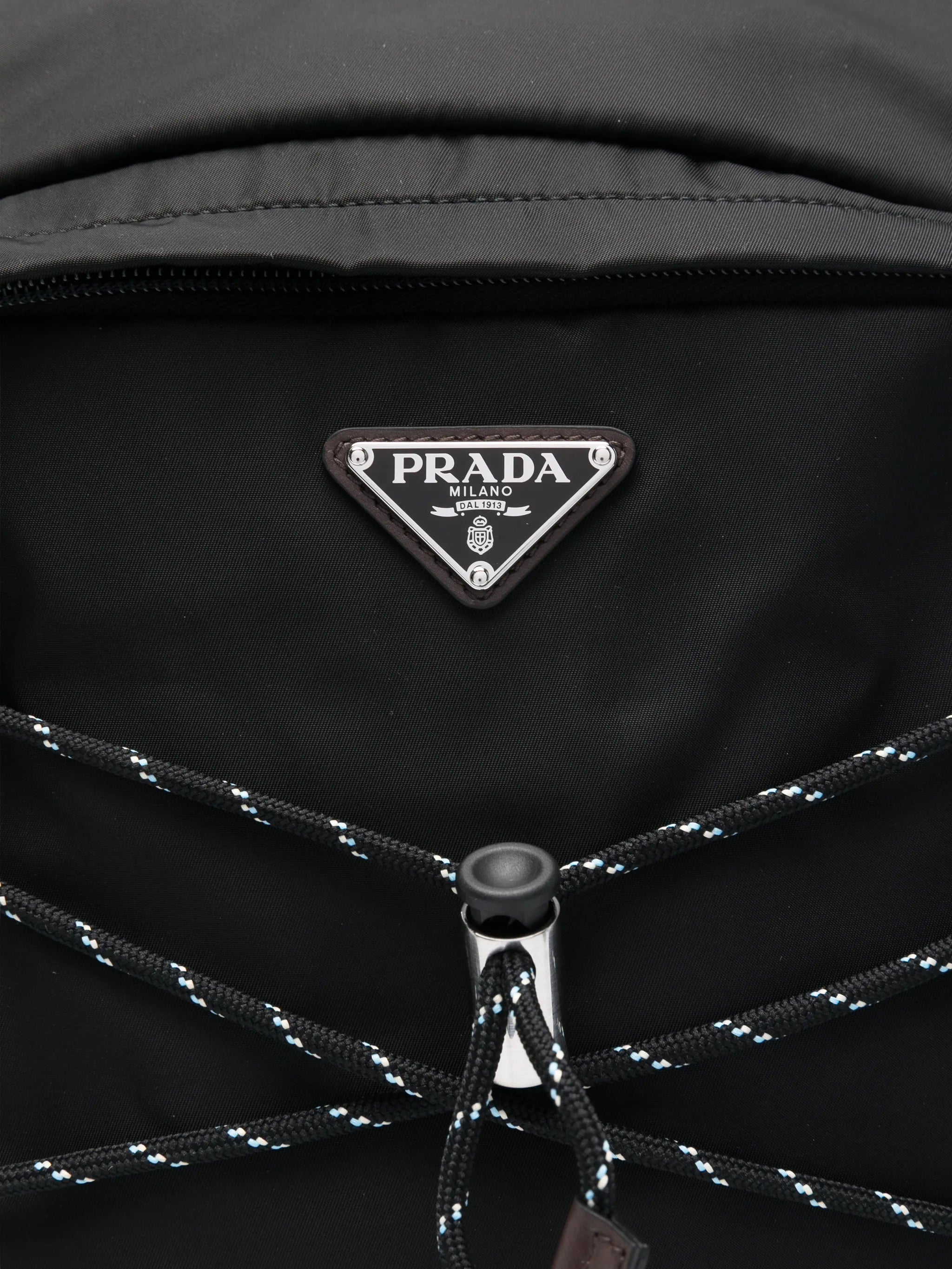 logo-plaque drawstring backpack