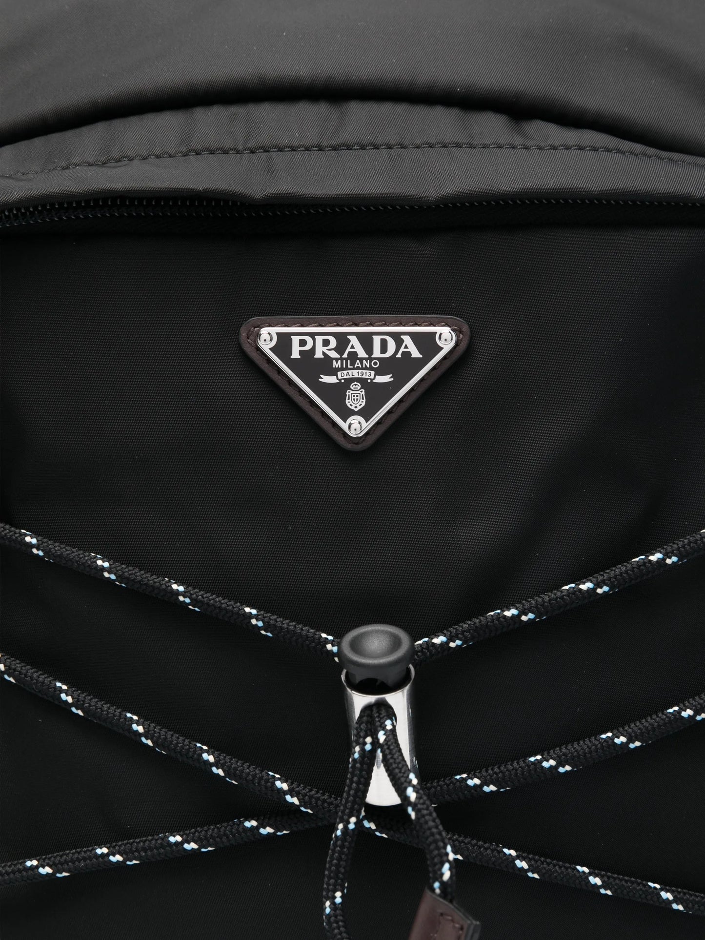 logo-plaque drawstring backpack