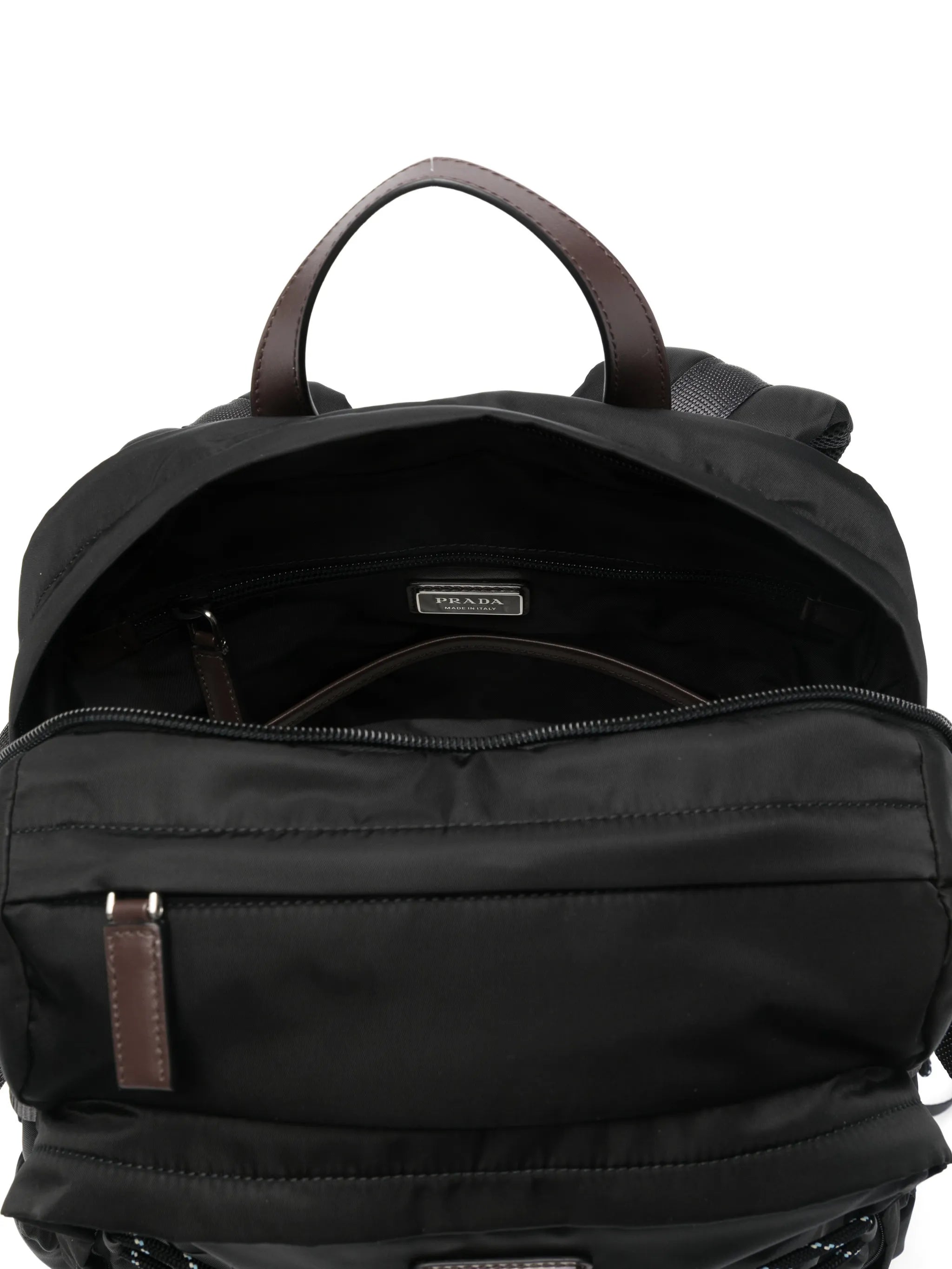 logo-plaque drawstring backpack