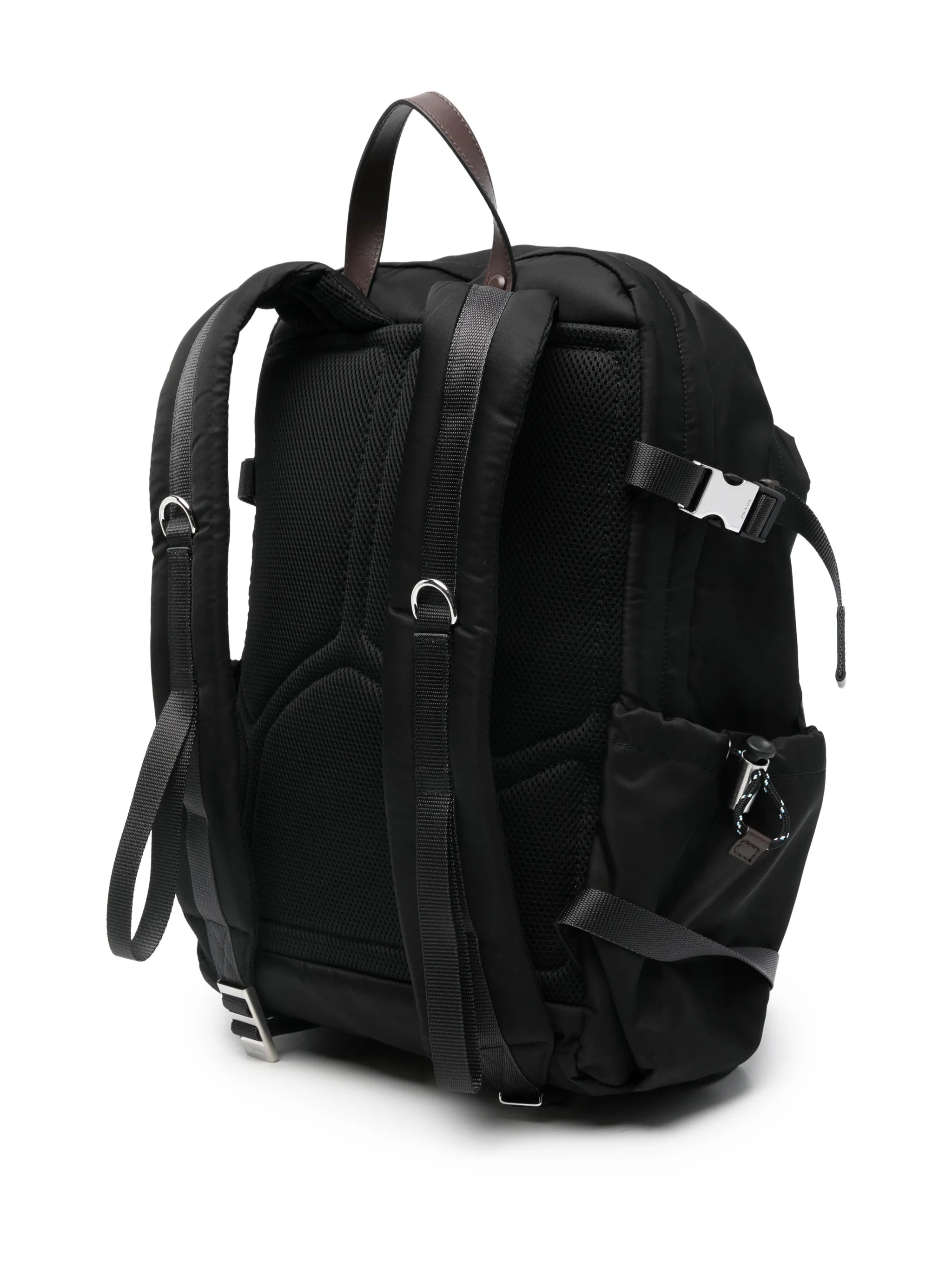 logo-plaque drawstring backpack