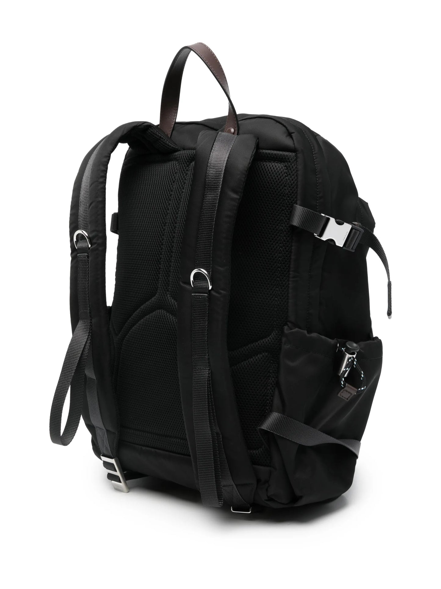 logo-plaque drawstring backpack