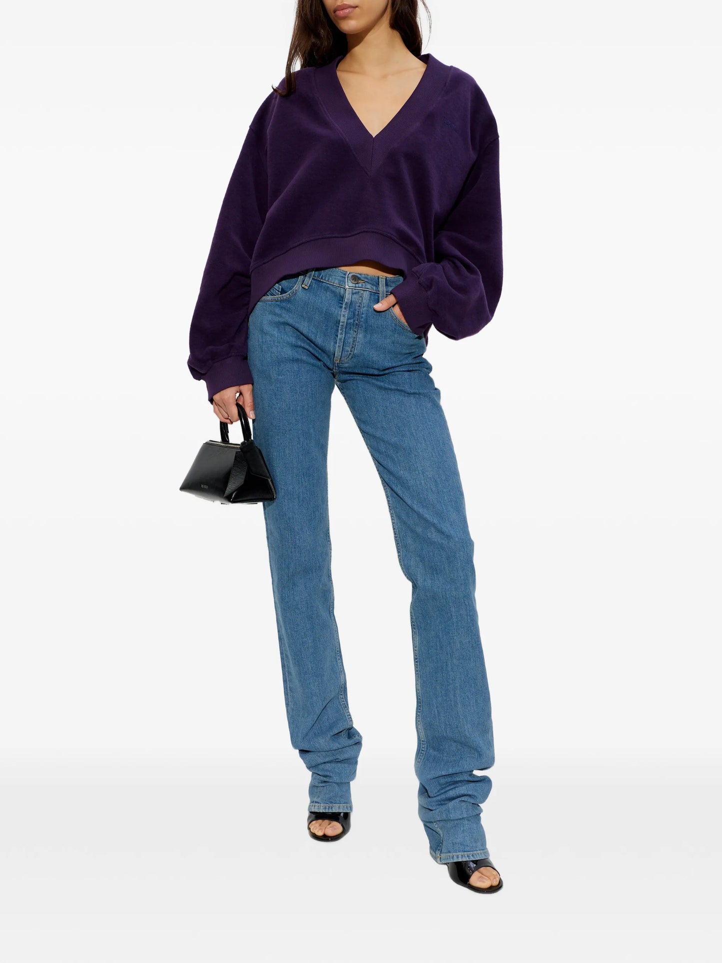 V-neck logo sweatshirt