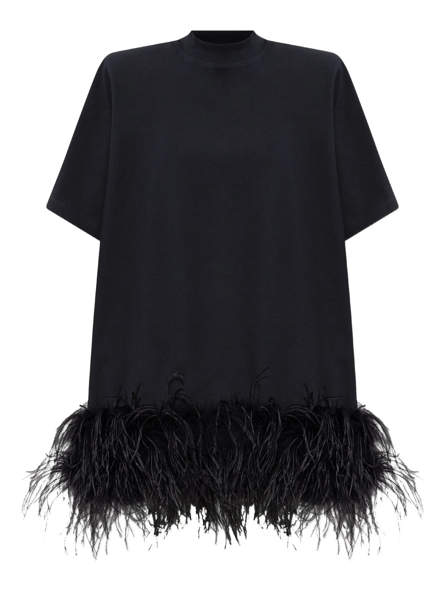 feather-trim mini dress