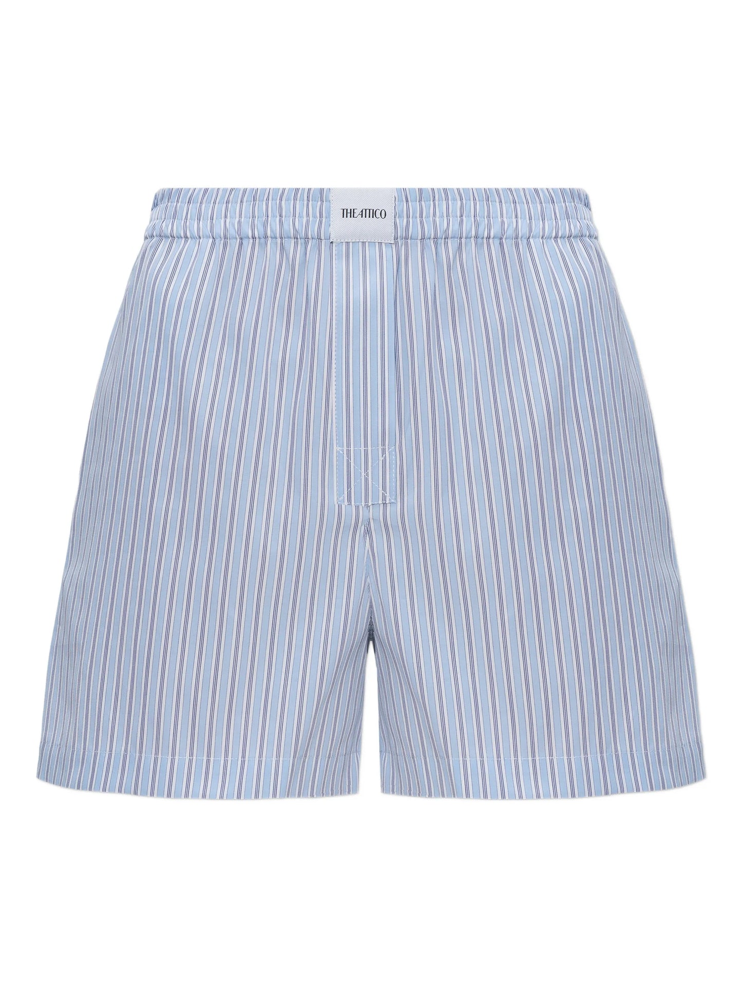 striped-pattern elasticated mini shorts