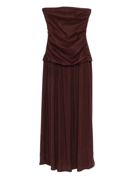 Tali ruched strapless dress
