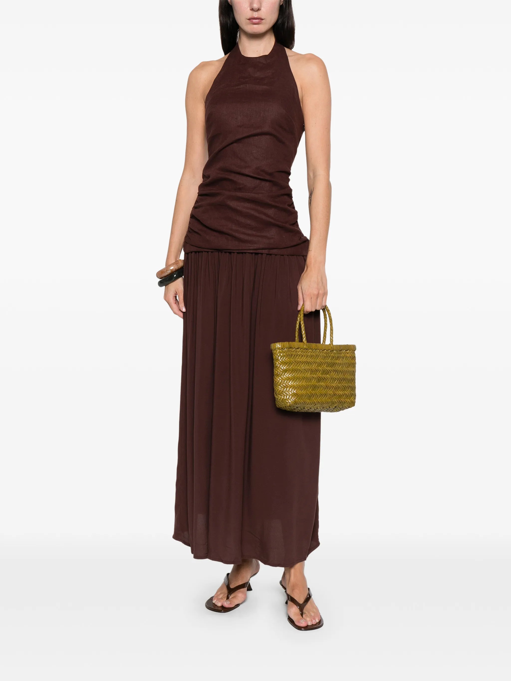 Tali ruched strapless dress