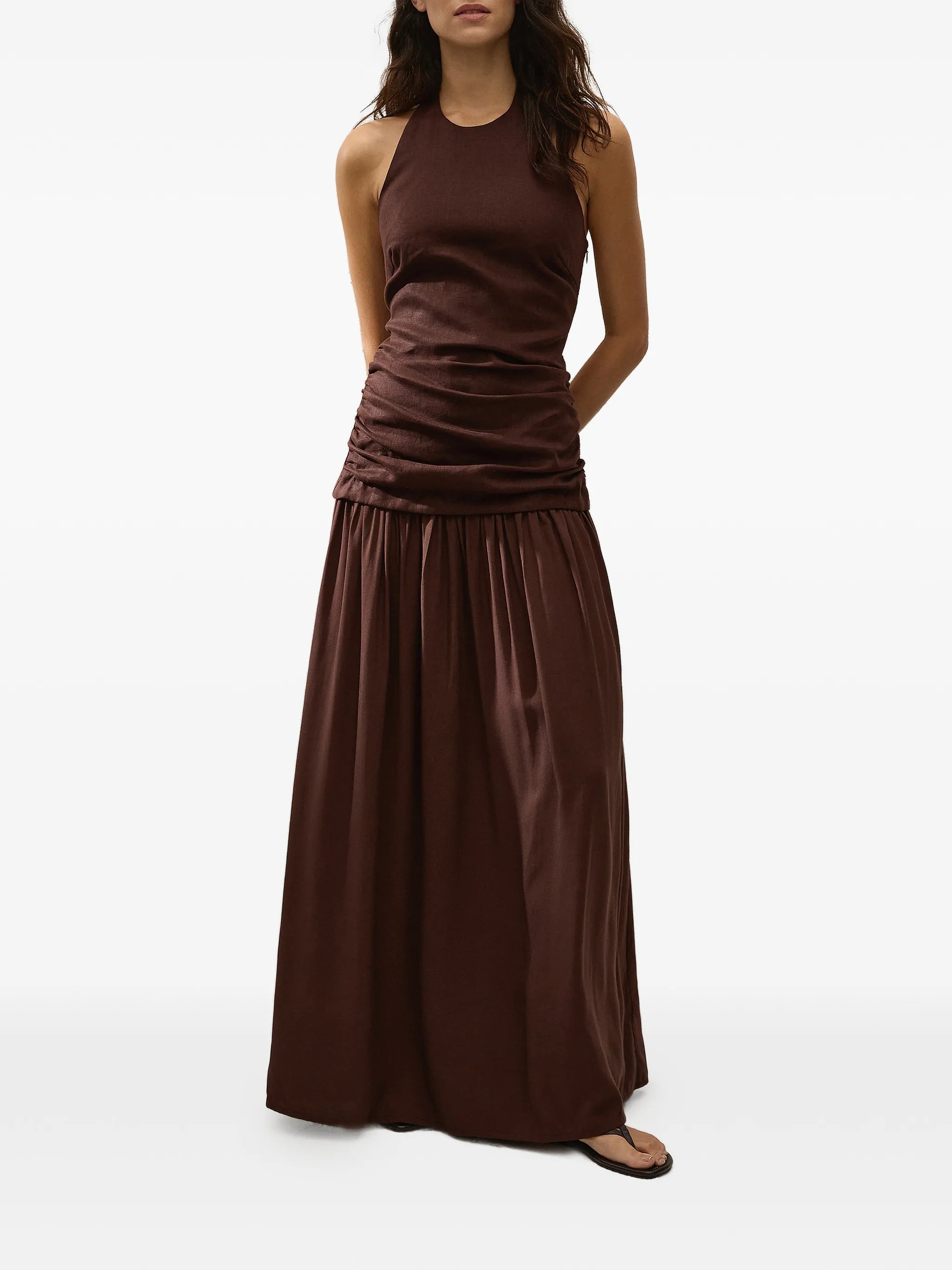 Tali ruched maxi dress