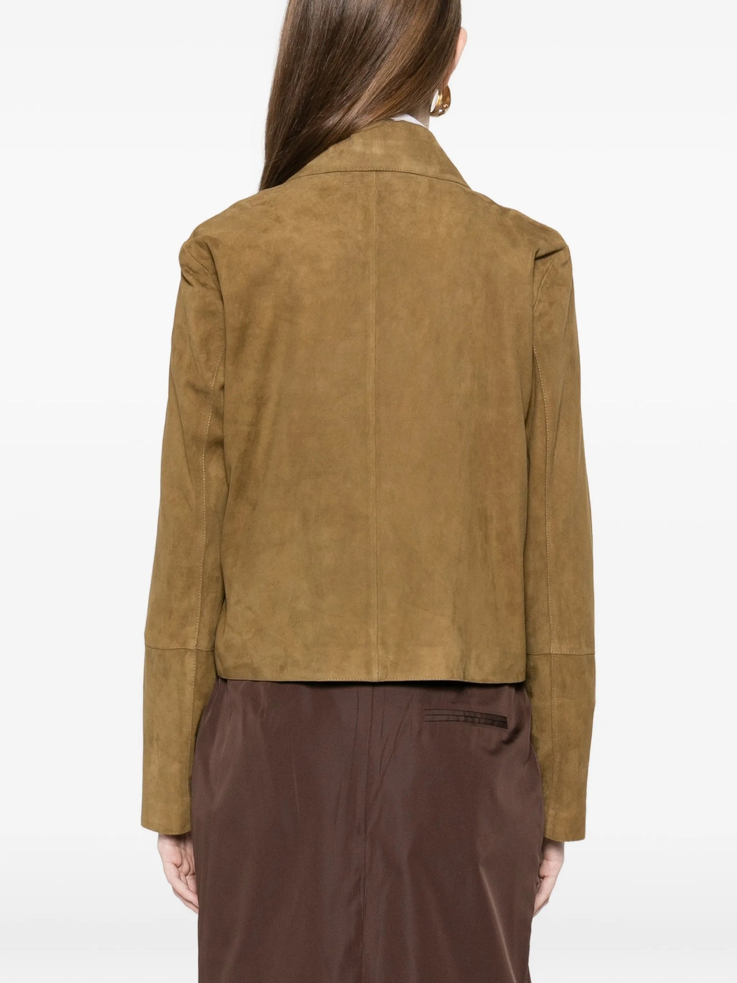 button suede jacket